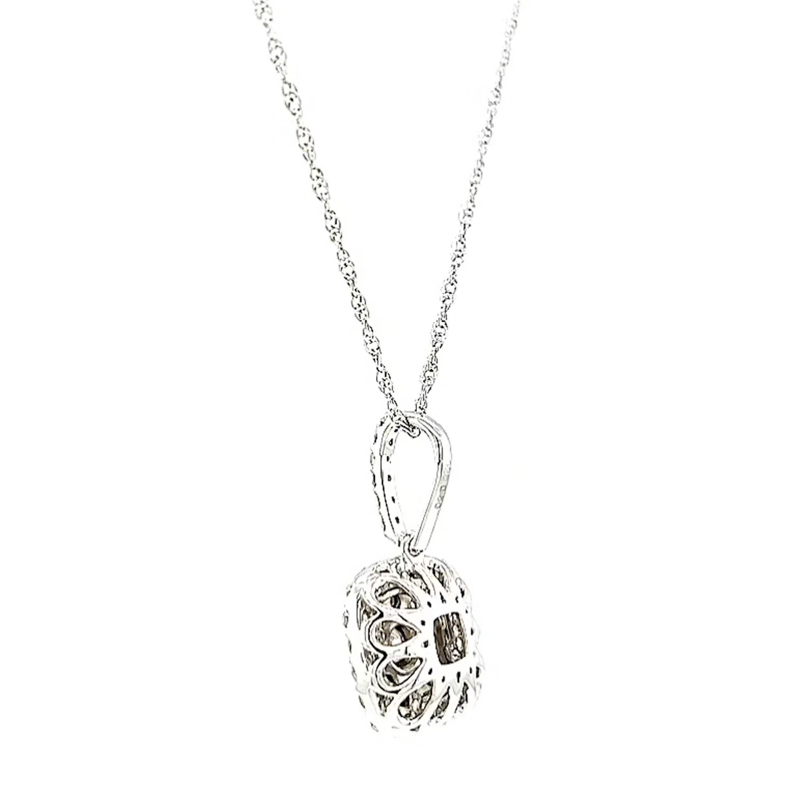 Sterling Silver Round Brilliant Cut 1/2 CARAT tw of Diamonds Pendant - Image 28