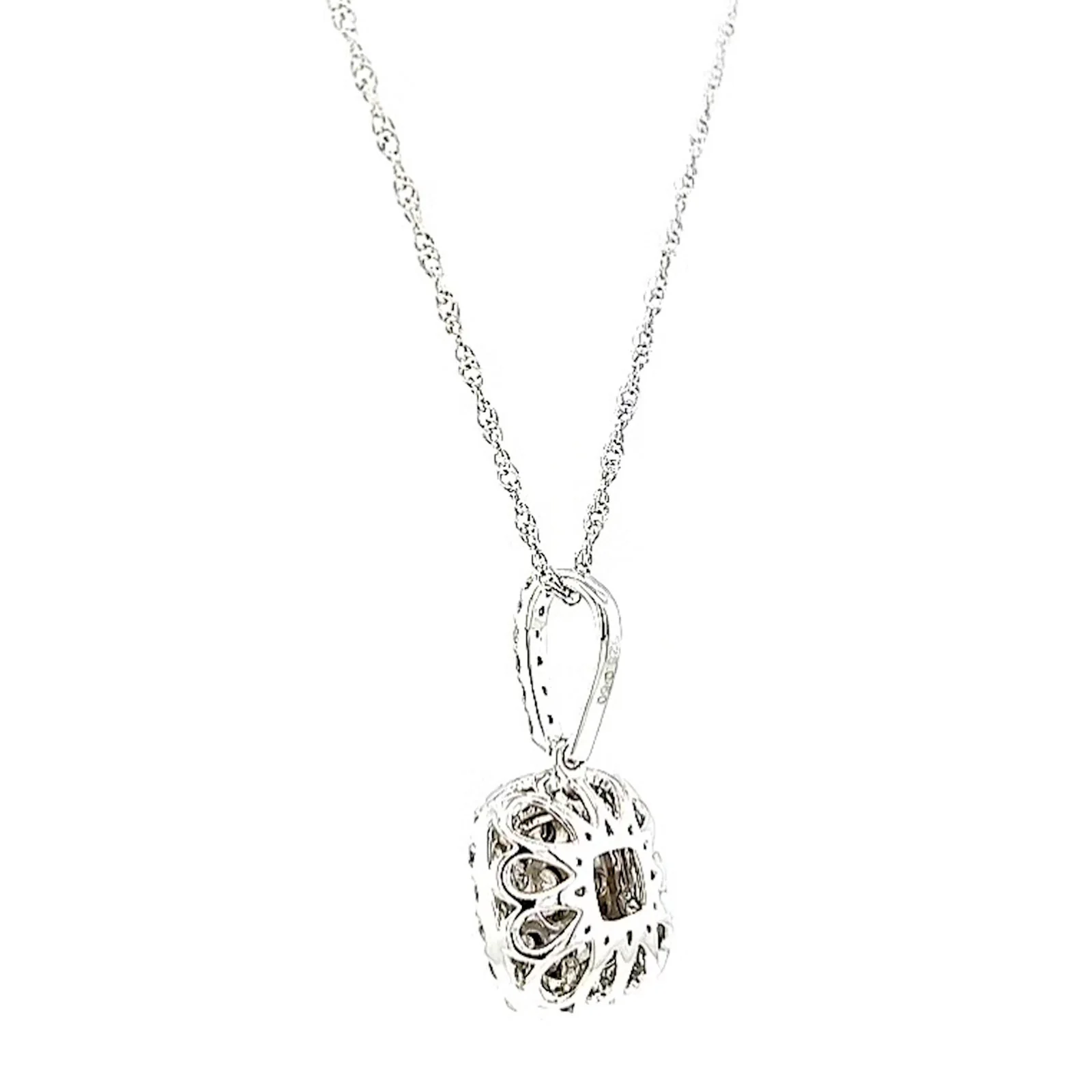 Sterling Silver Round Brilliant Cut 1/2 CARAT tw of Diamonds Pendant - Image 29