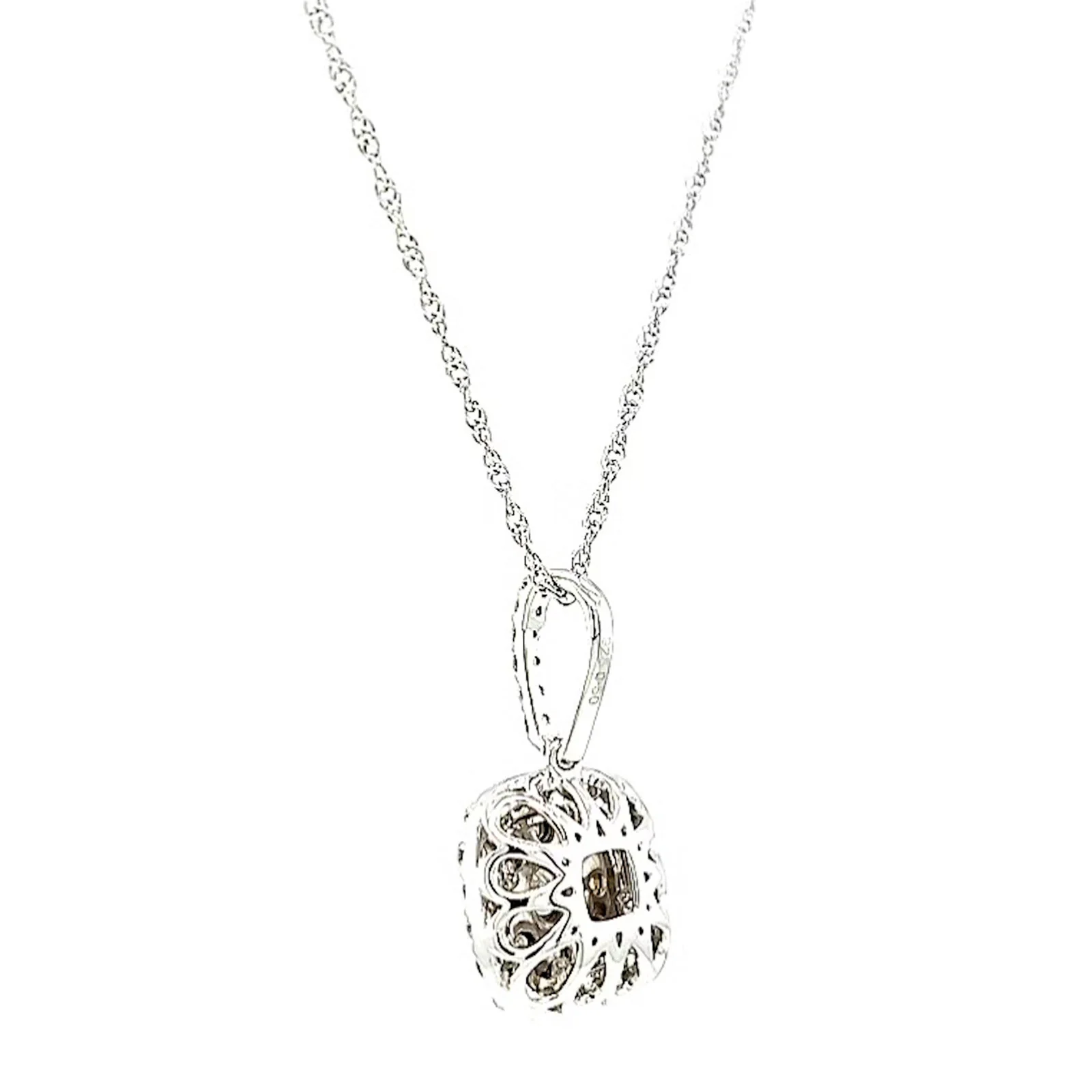 Sterling Silver Round Brilliant Cut 1/2 CARAT tw of Diamonds Pendant - Image 30