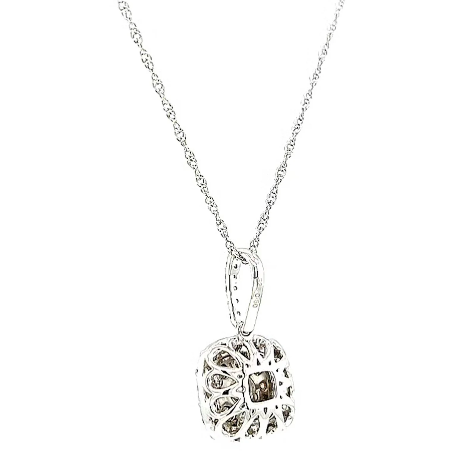 Sterling Silver Round Brilliant Cut 1/2 CARAT tw of Diamonds Pendant - Image 32