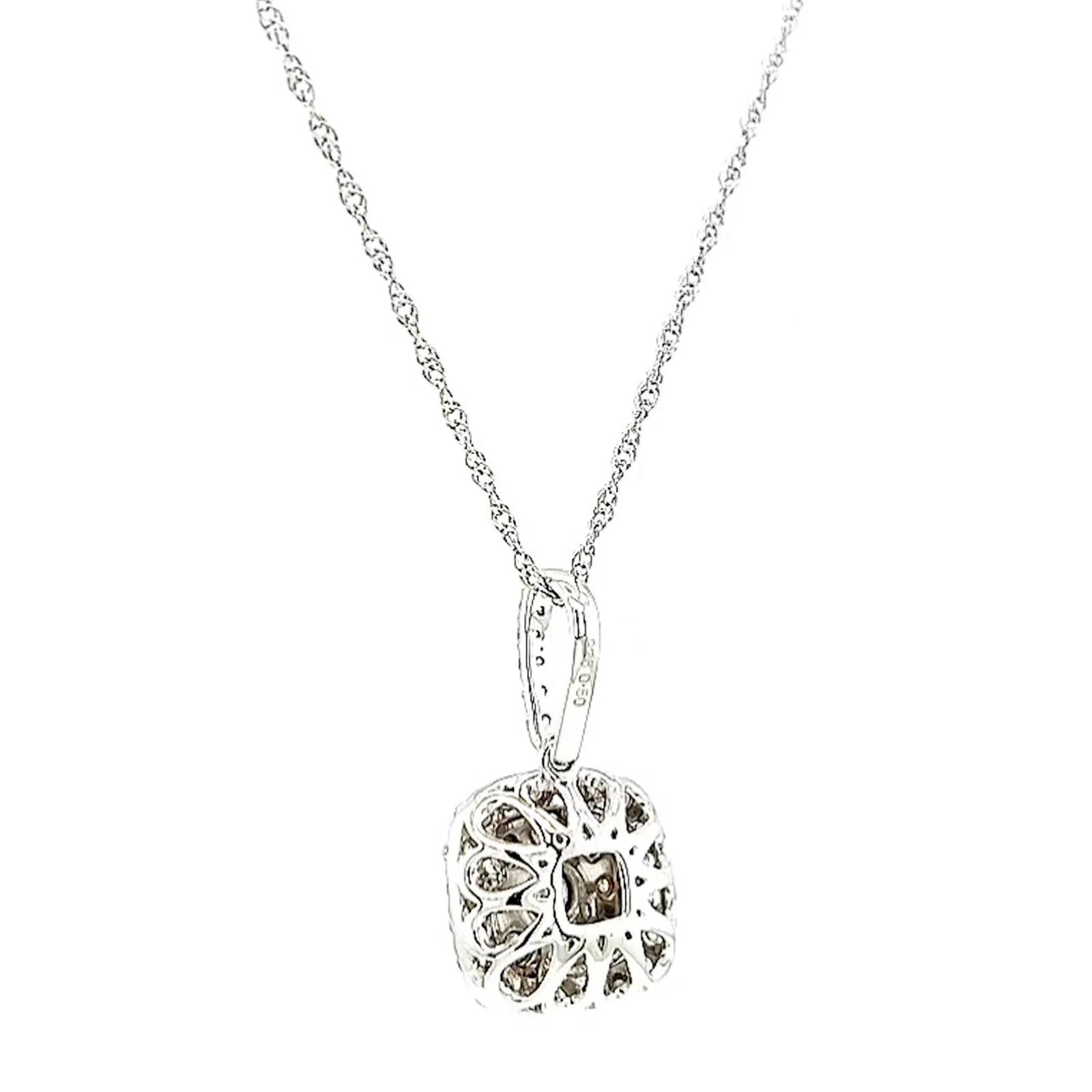 Sterling Silver Round Brilliant Cut 1/2 CARAT tw of Diamonds Pendant - Image 33