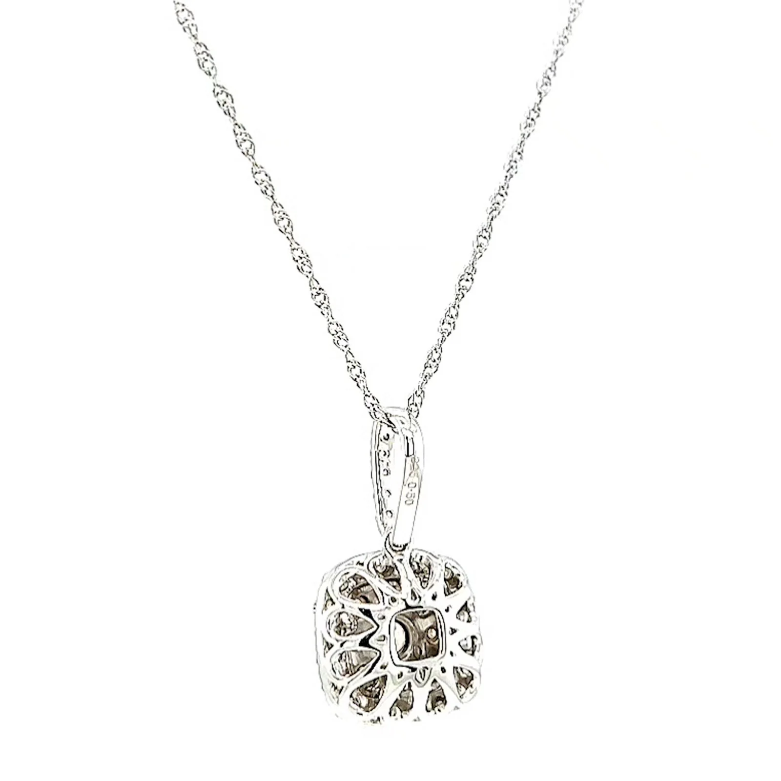 Sterling Silver Round Brilliant Cut 1/2 CARAT tw of Diamonds Pendant - Image 34