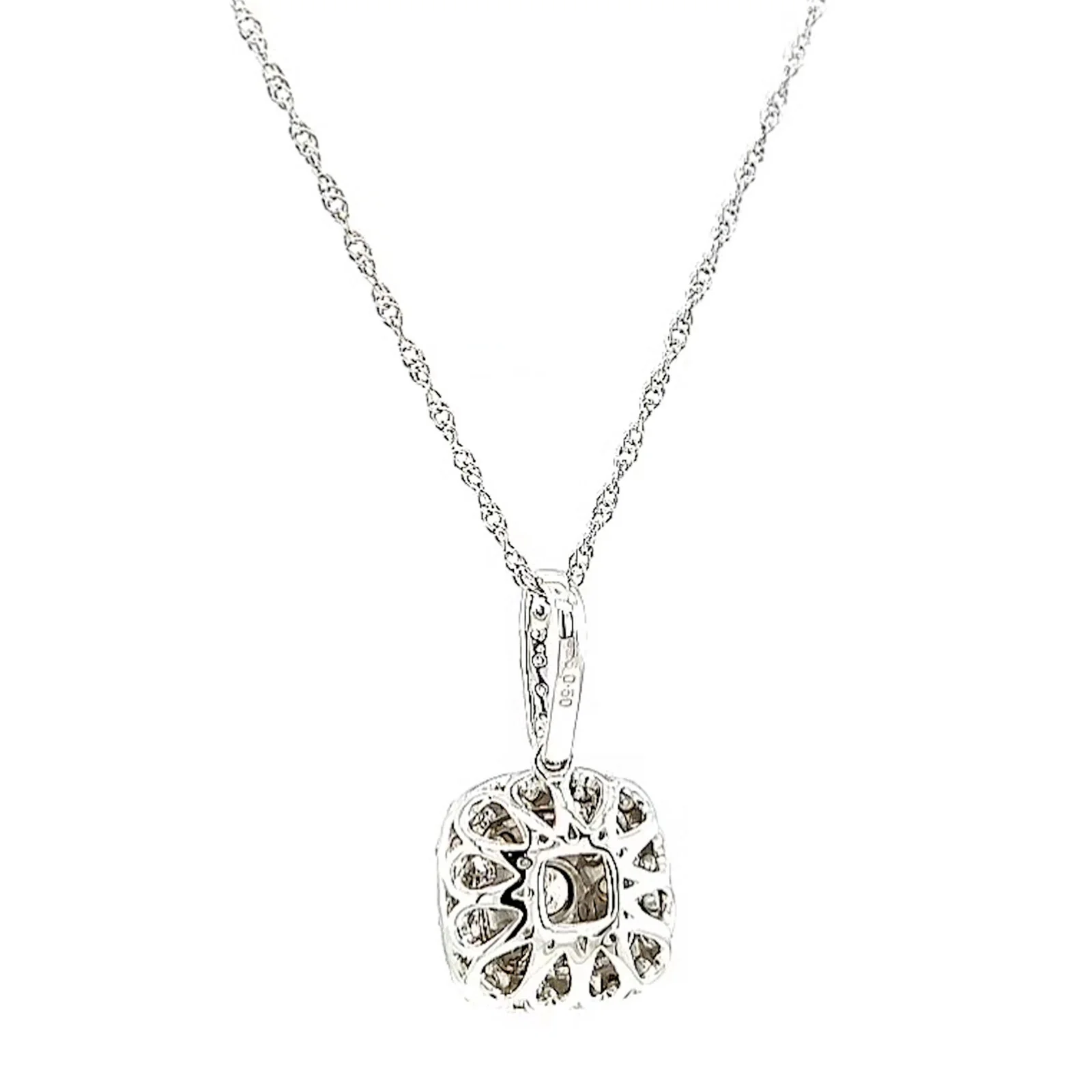 Sterling Silver Round Brilliant Cut 1/2 CARAT tw of Diamonds Pendant - Image 35