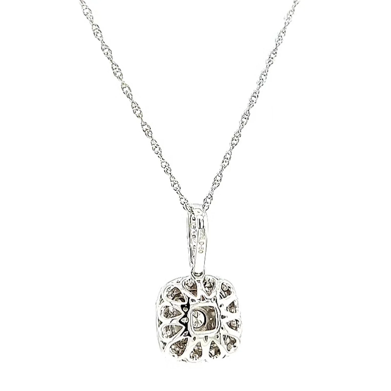 Sterling Silver Round Brilliant Cut 1/2 CARAT tw of Diamonds Pendant - Image 36
