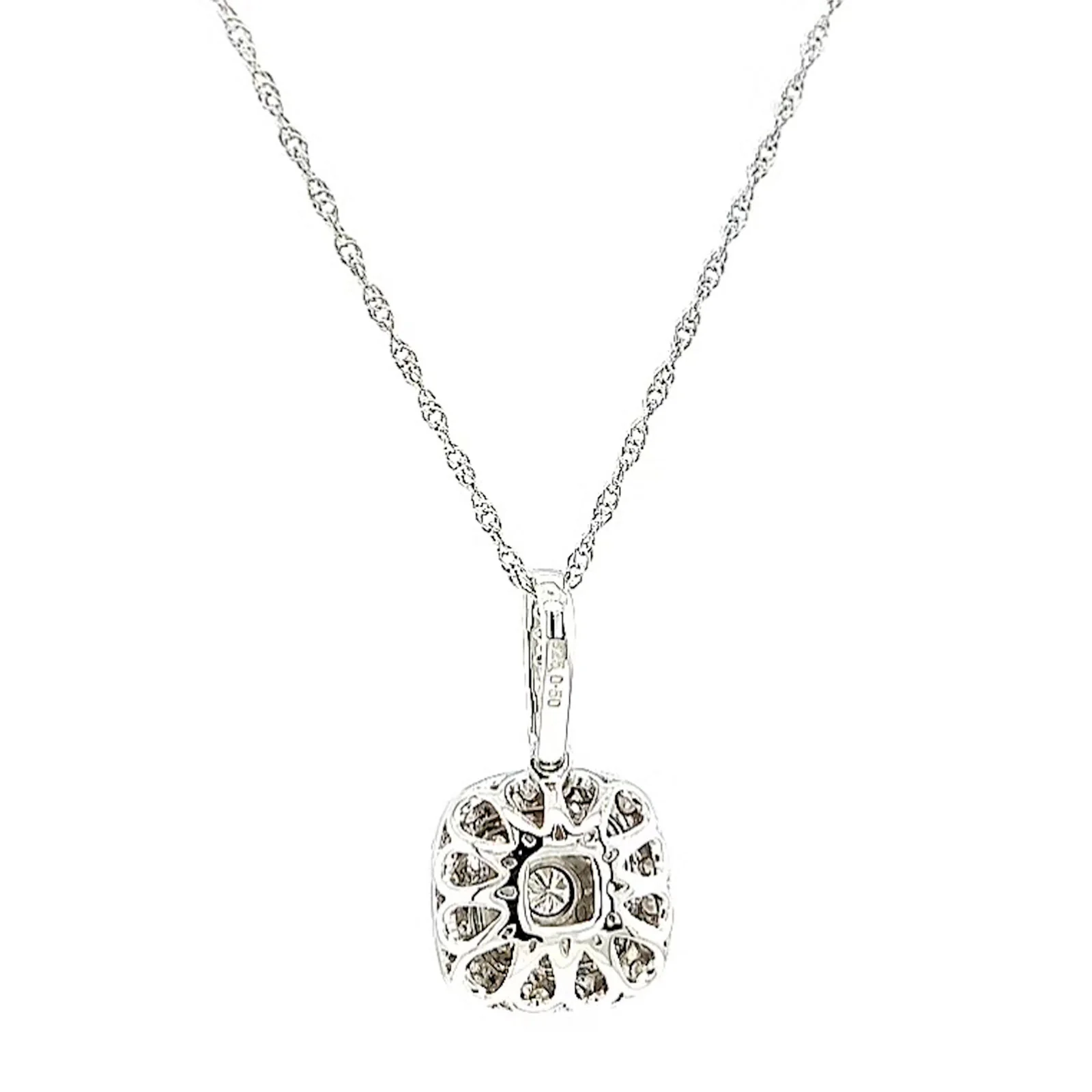 Sterling Silver Round Brilliant Cut 1/2 CARAT tw of Diamonds Pendant - Image 37