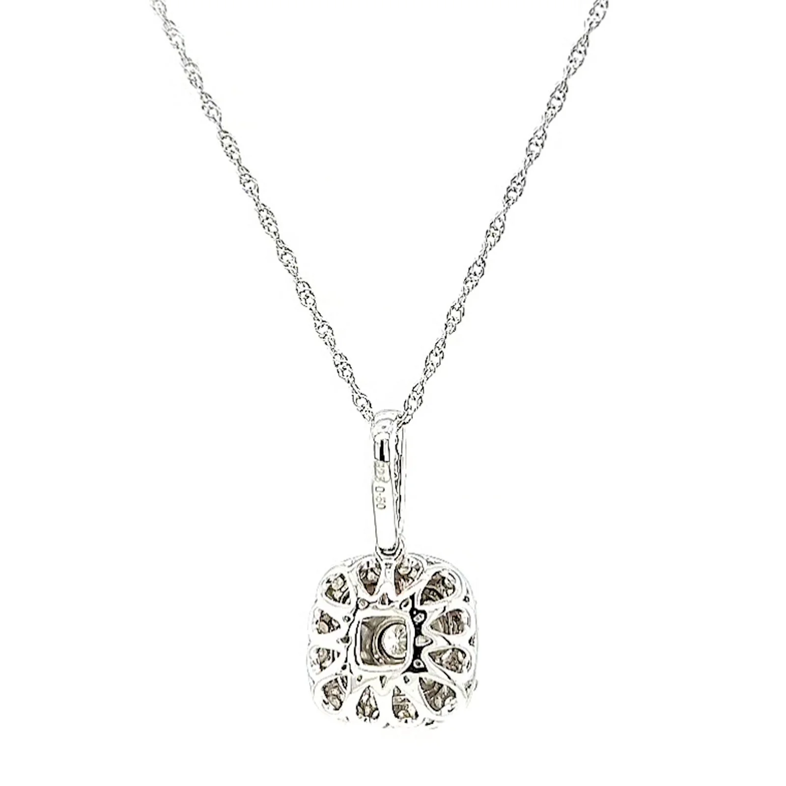 Sterling Silver Round Brilliant Cut 1/2 CARAT tw of Diamonds Pendant - Image 41