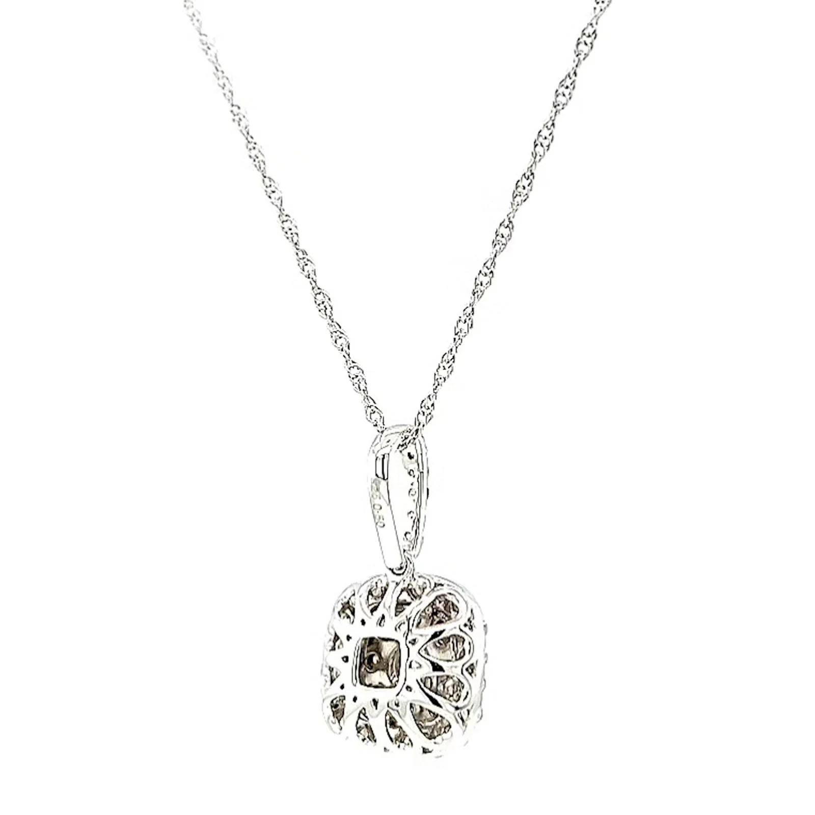 Sterling Silver Round Brilliant Cut 1/2 CARAT tw of Diamonds Pendant - Image 45