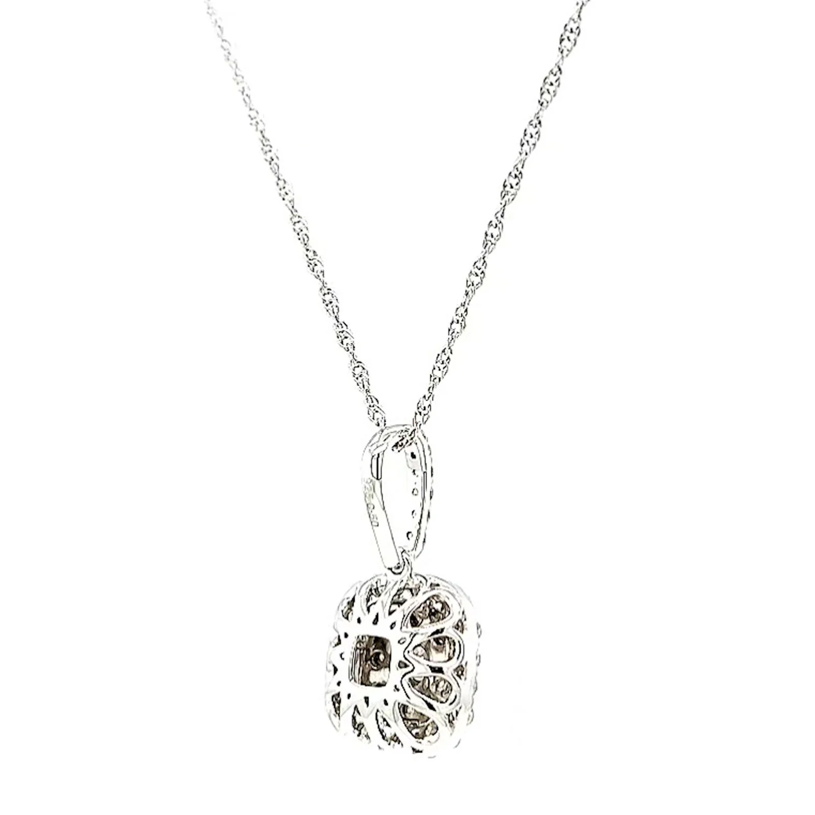 Sterling Silver Round Brilliant Cut 1/2 CARAT tw of Diamonds Pendant - Image 47