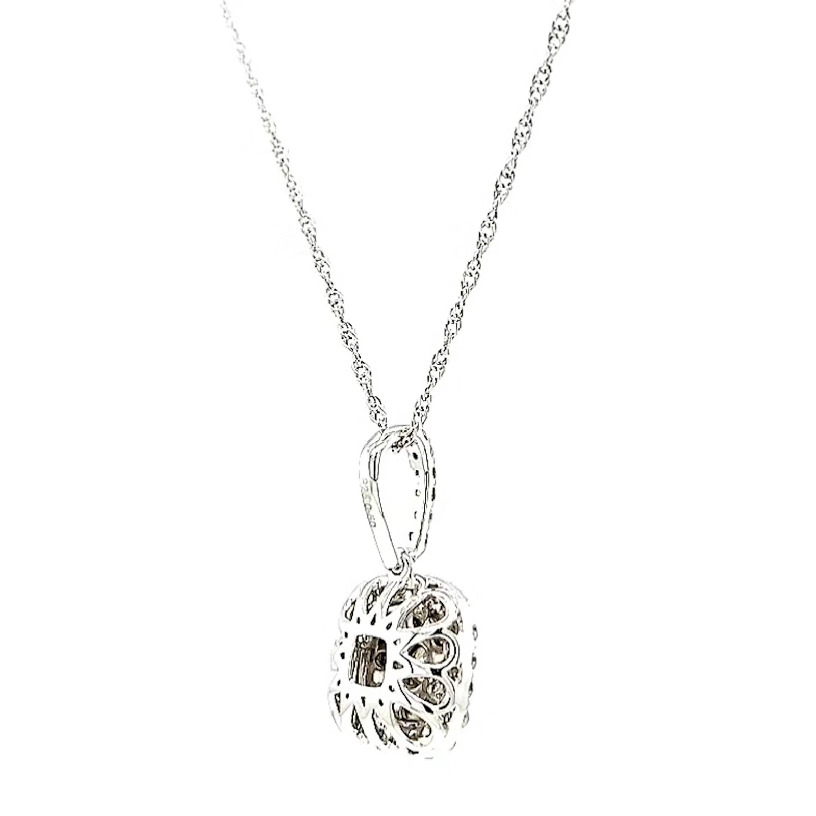 Sterling Silver Round Brilliant Cut 1/2 CARAT tw of Diamonds Pendant - Image 48