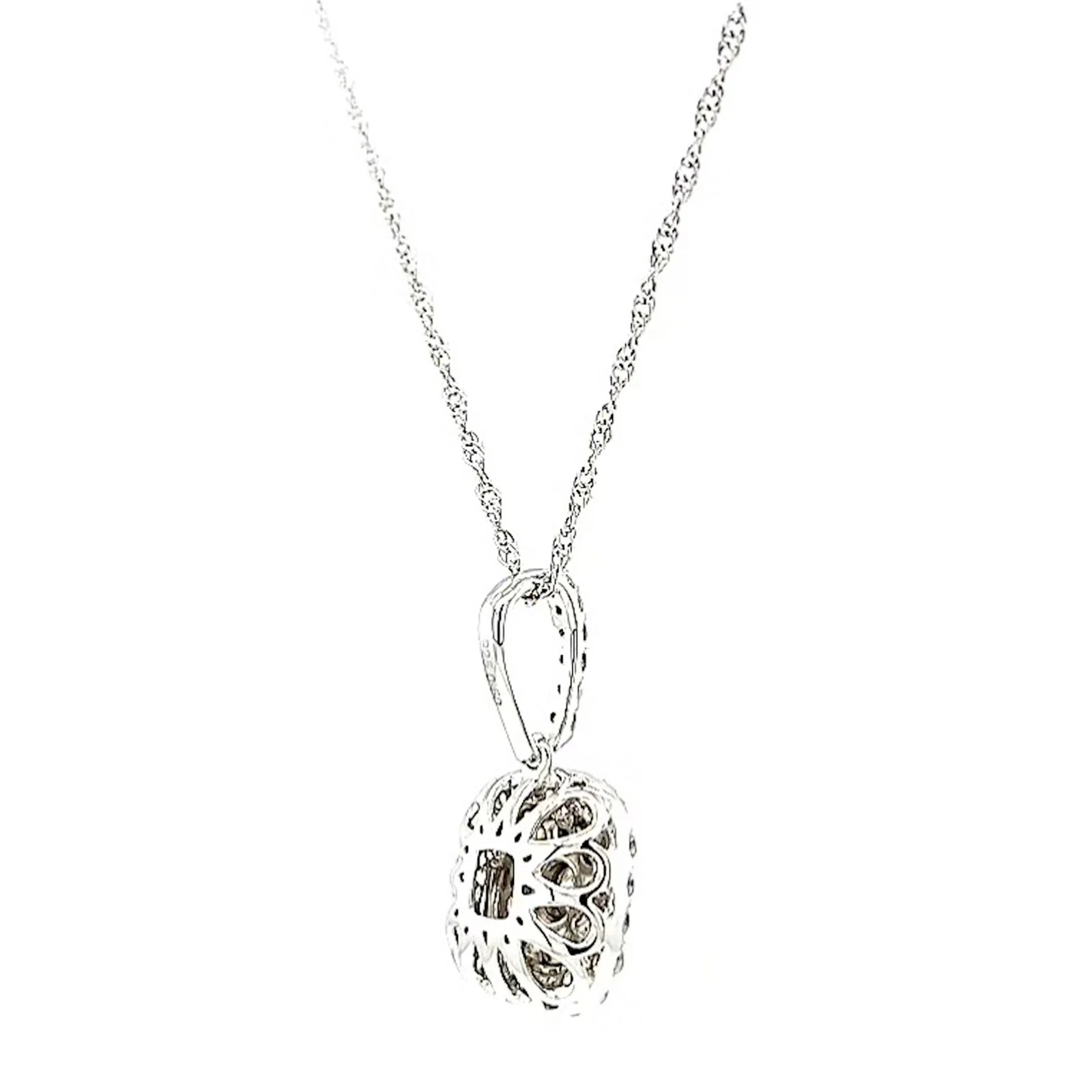 Sterling Silver Round Brilliant Cut 1/2 CARAT tw of Diamonds Pendant - Image 49