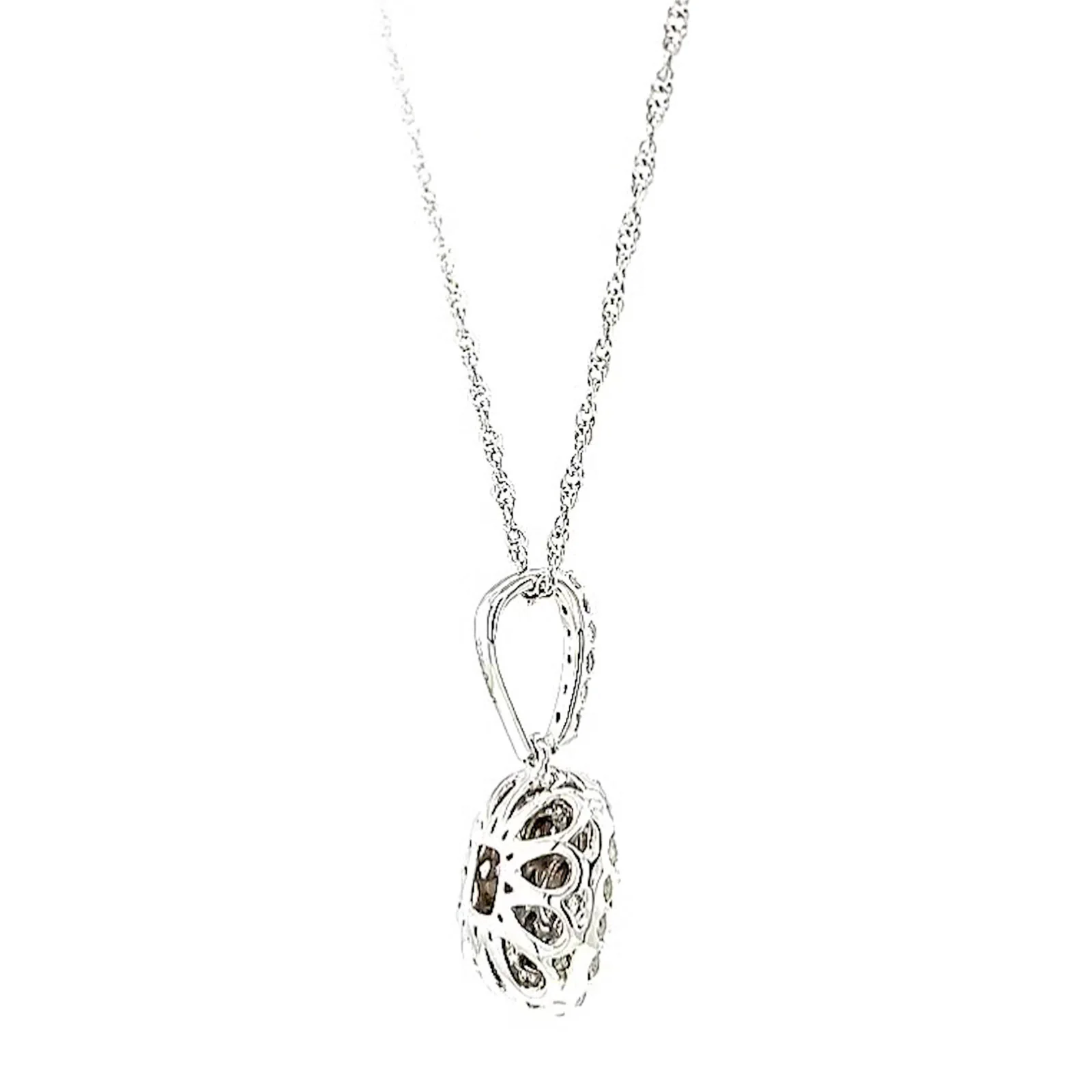 Sterling Silver Round Brilliant Cut 1/2 CARAT tw of Diamonds Pendant - Image 52