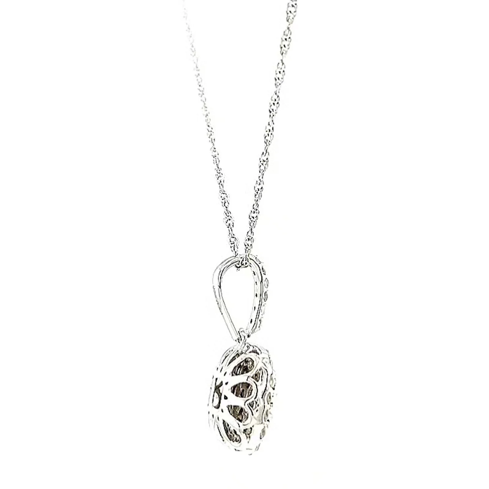 Sterling Silver Round Brilliant Cut 1/2 CARAT tw of Diamonds Pendant - Image 53