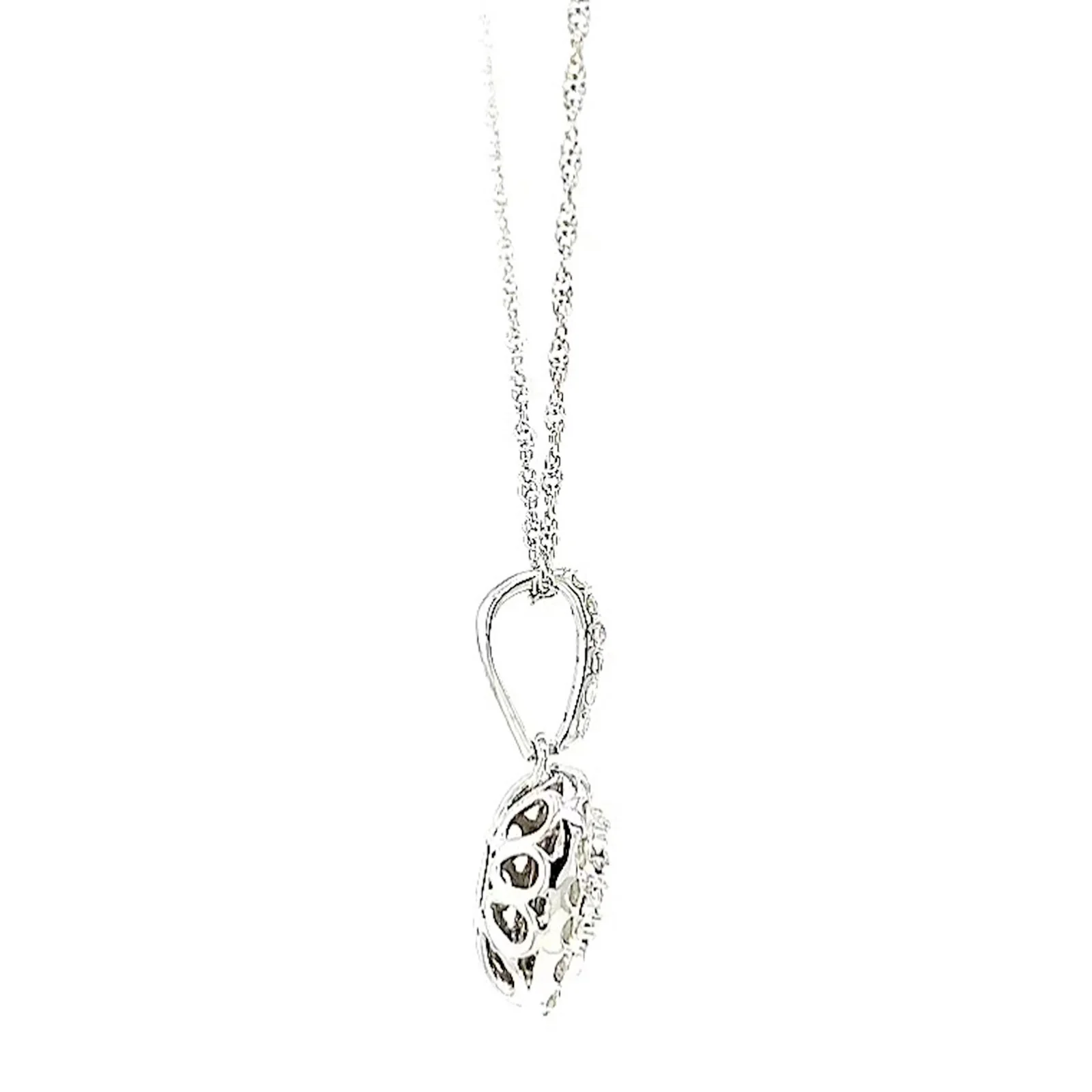 Sterling Silver Round Brilliant Cut 1/2 CARAT tw of Diamonds Pendant - Image 56