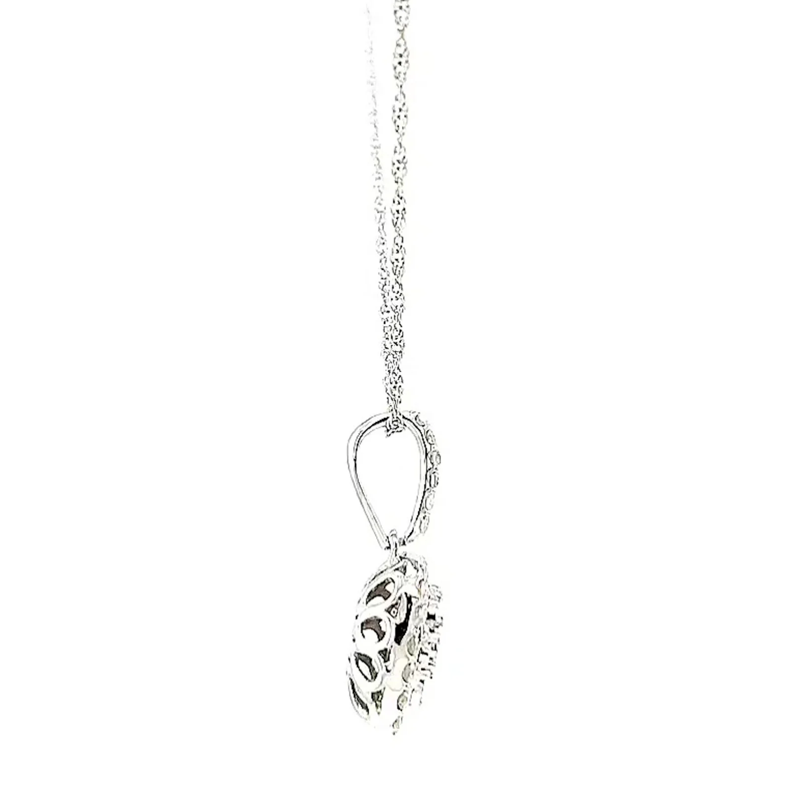 Sterling Silver Round Brilliant Cut 1/2 CARAT tw of Diamonds Pendant - Image 57