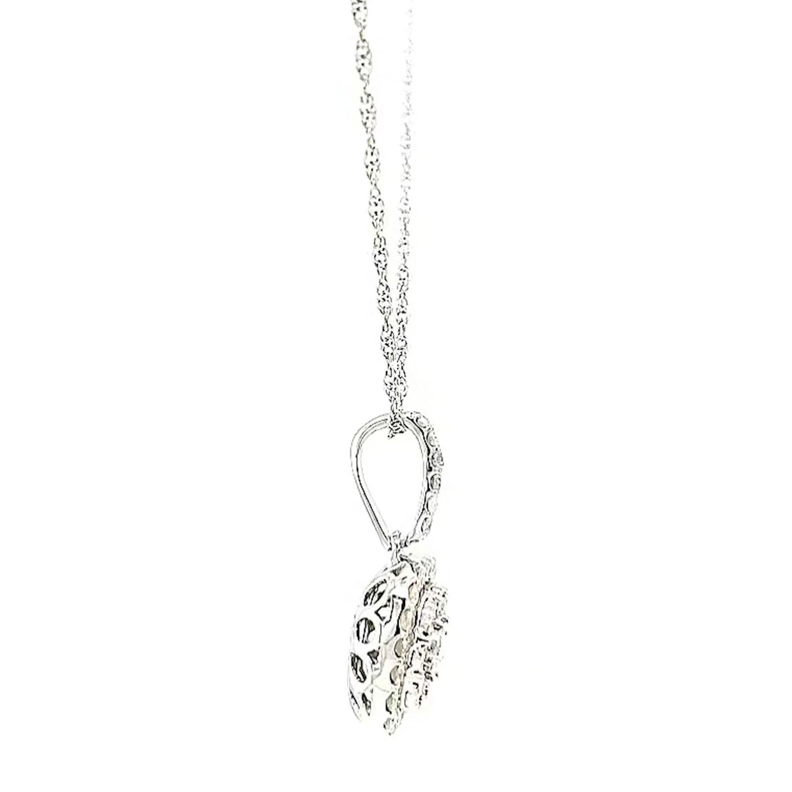 Sterling Silver Round Brilliant Cut 1/2 CARAT tw of Diamonds Pendant - Image 59
