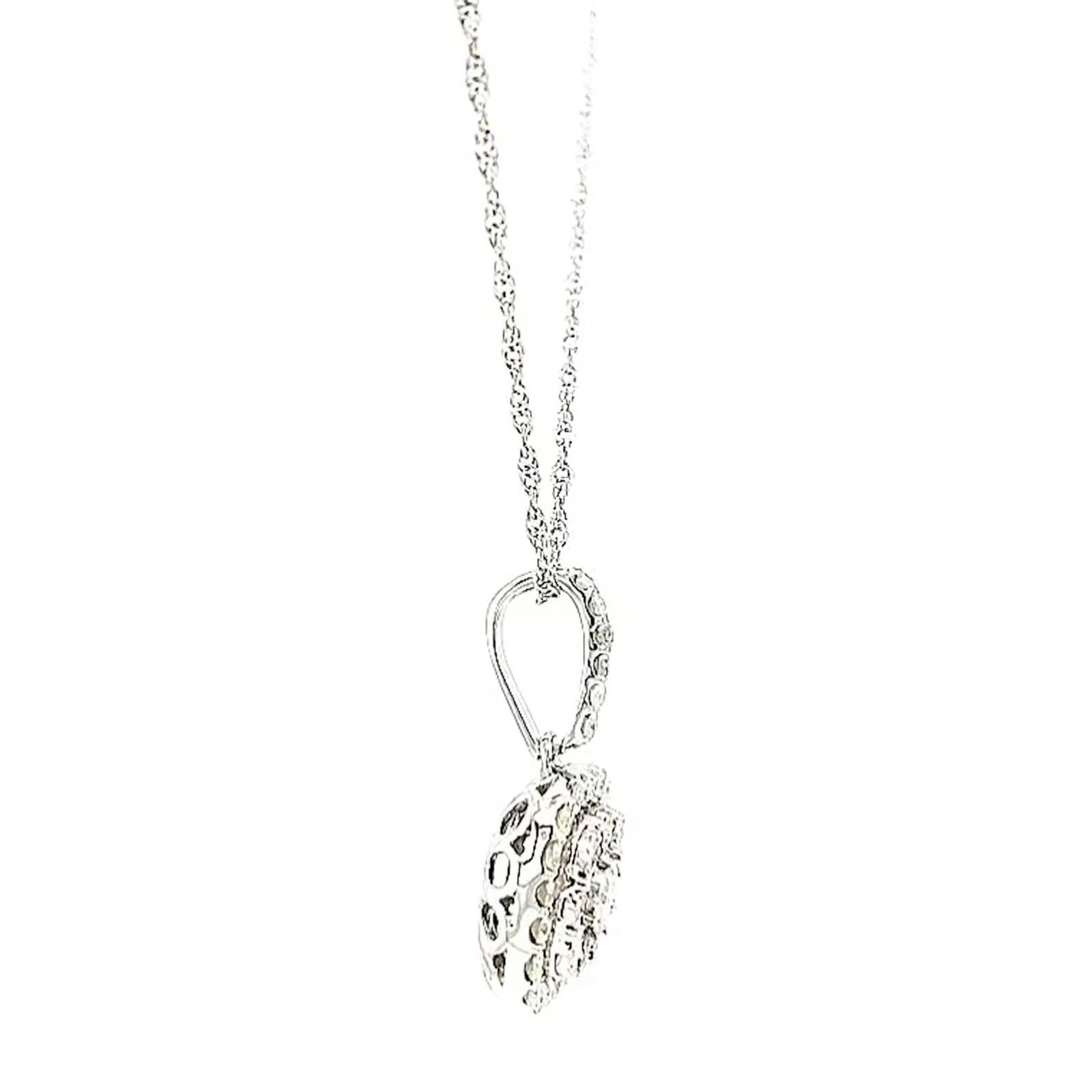 Sterling Silver Round Brilliant Cut 1/2 CARAT tw of Diamonds Pendant - Image 60
