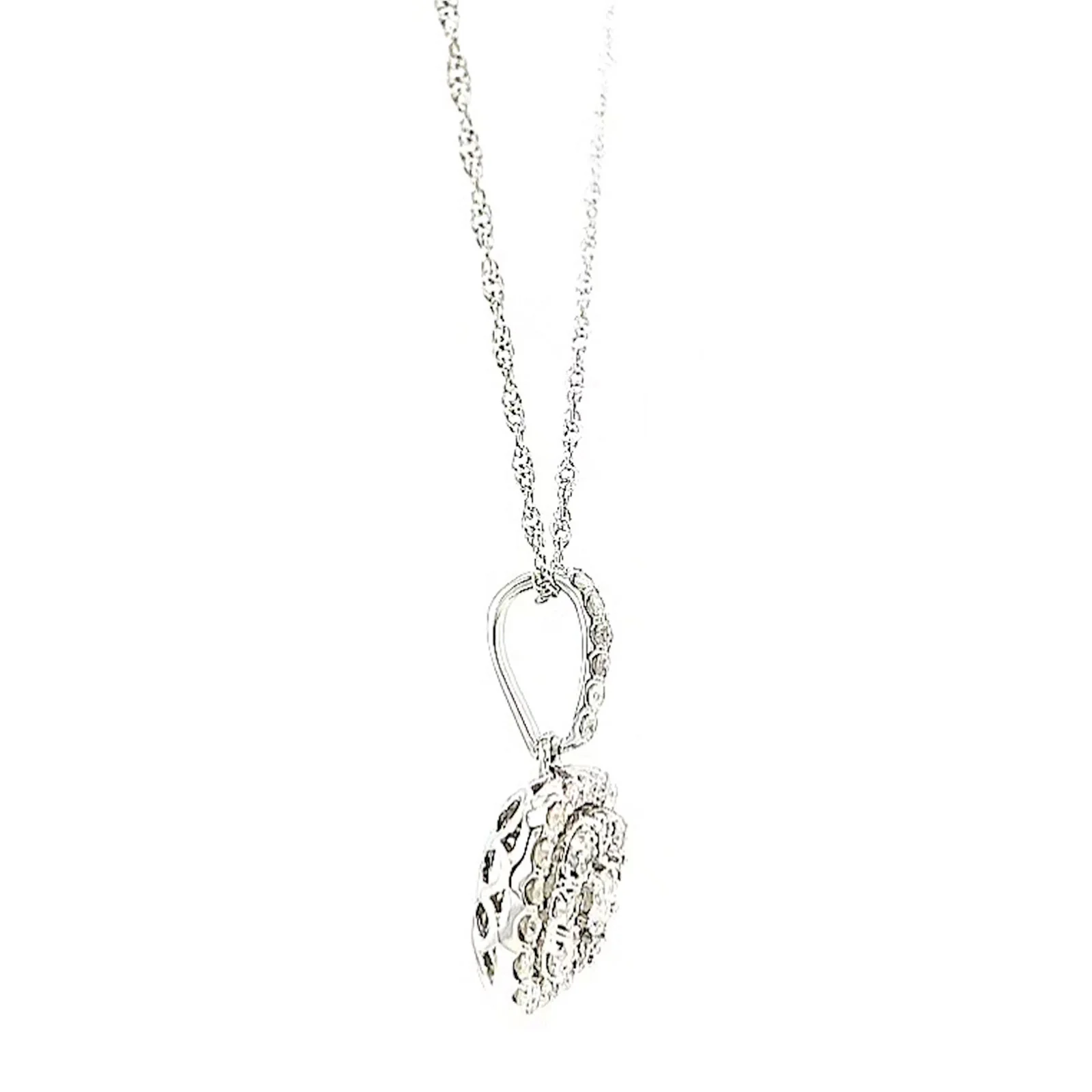 Sterling Silver Round Brilliant Cut 1/2 CARAT tw of Diamonds Pendant - Image 61