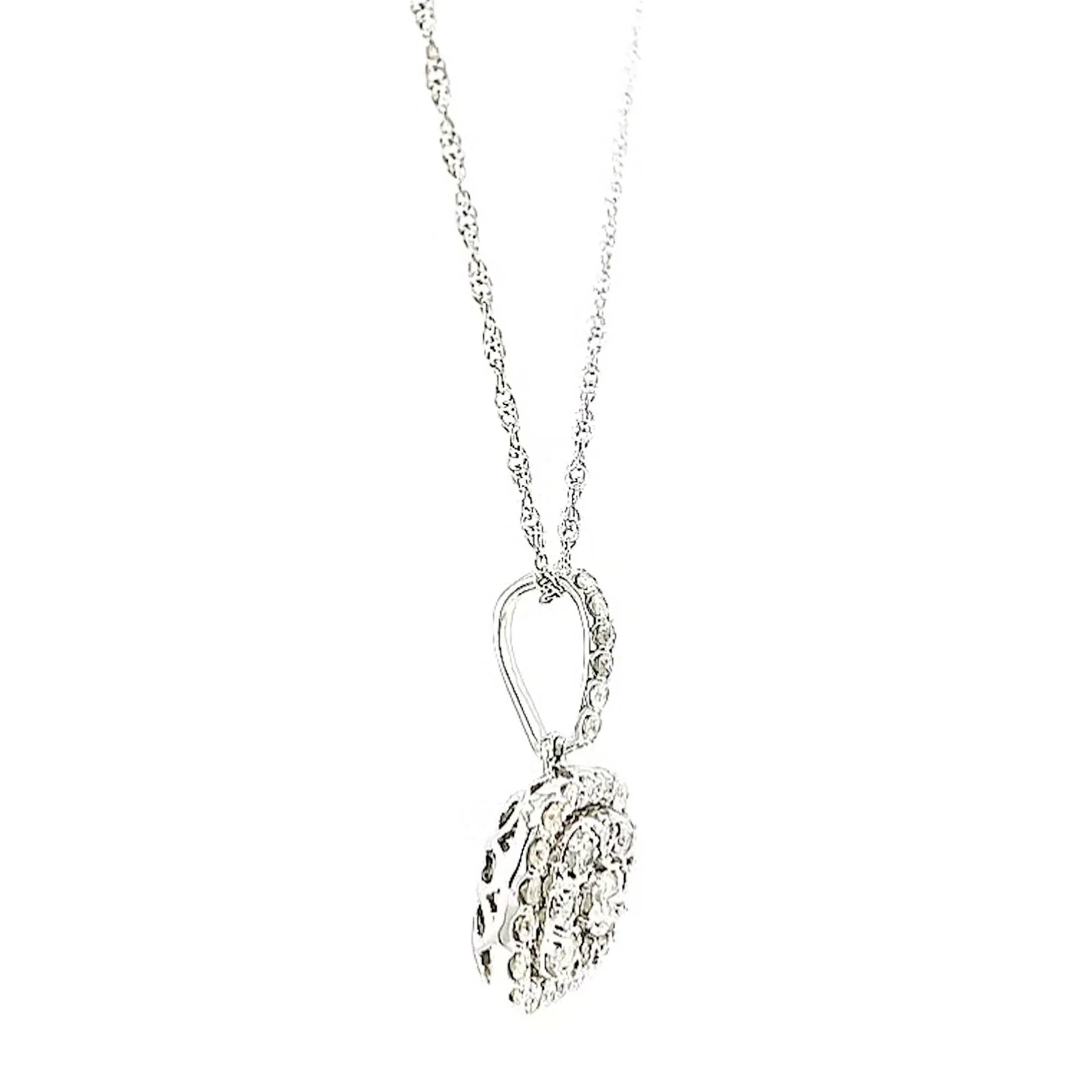 Sterling Silver Round Brilliant Cut 1/2 CARAT tw of Diamonds Pendant - Image 62