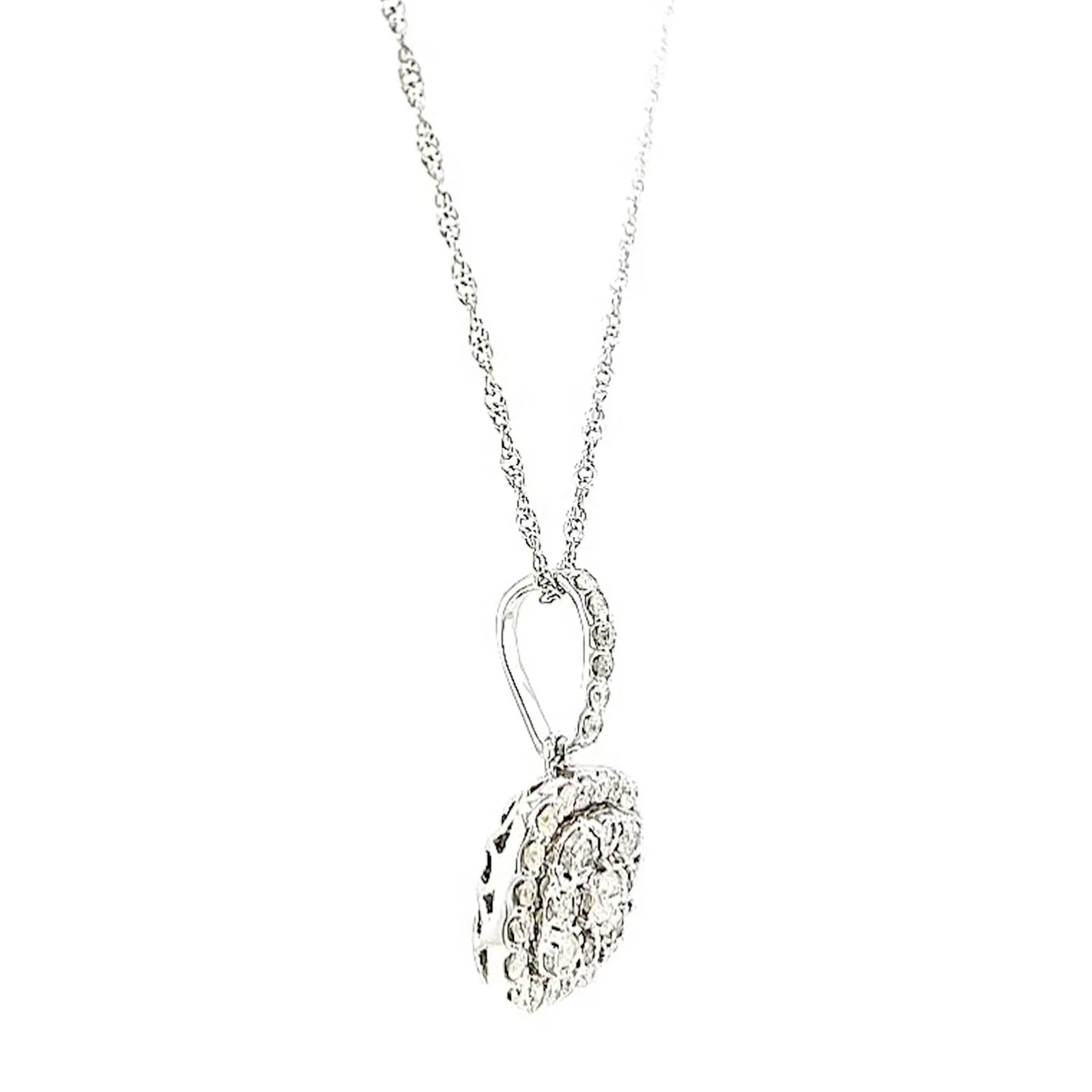 Sterling Silver Round Brilliant Cut 1/2 CARAT tw of Diamonds Pendant - Image 63