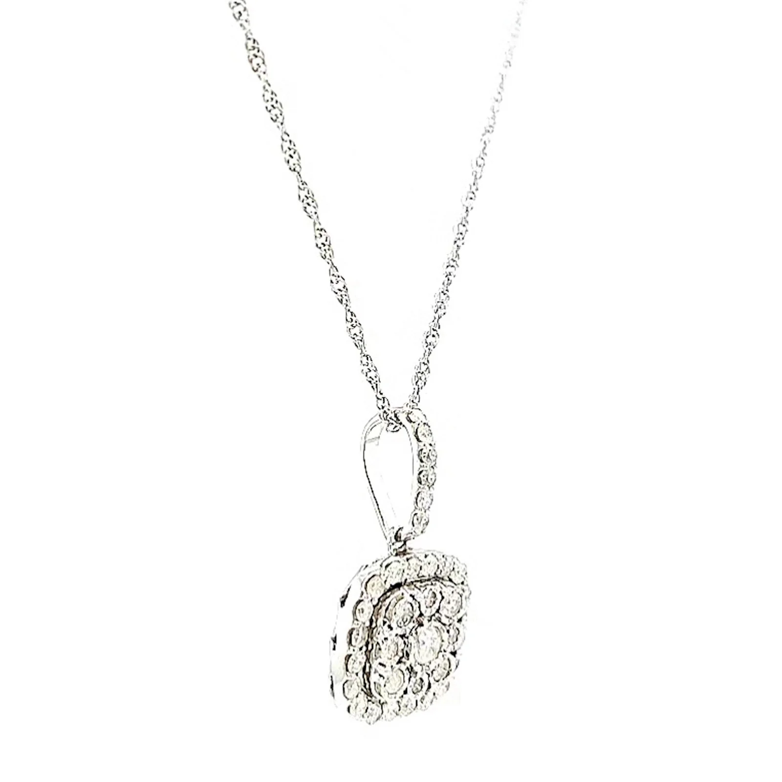 Sterling Silver Round Brilliant Cut 1/2 CARAT tw of Diamonds Pendant - Image 66