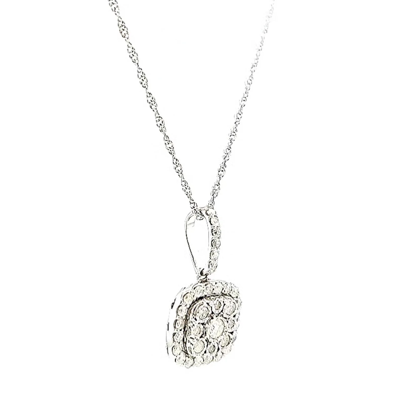 Sterling Silver Round Brilliant Cut 1/2 CARAT tw of Diamonds Pendant - Image 67