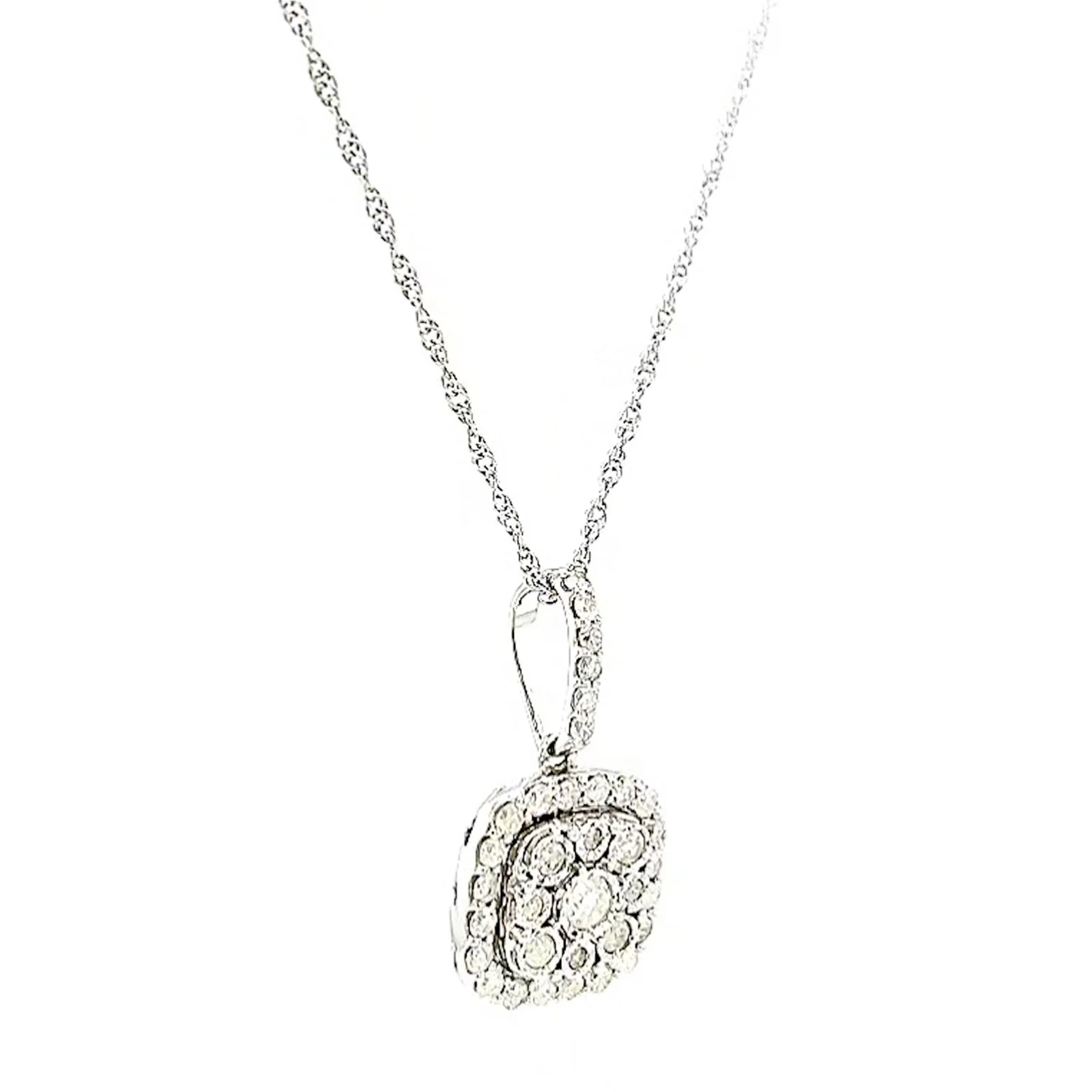 Sterling Silver Round Brilliant Cut 1/2 CARAT tw of Diamonds Pendant - Image 68
