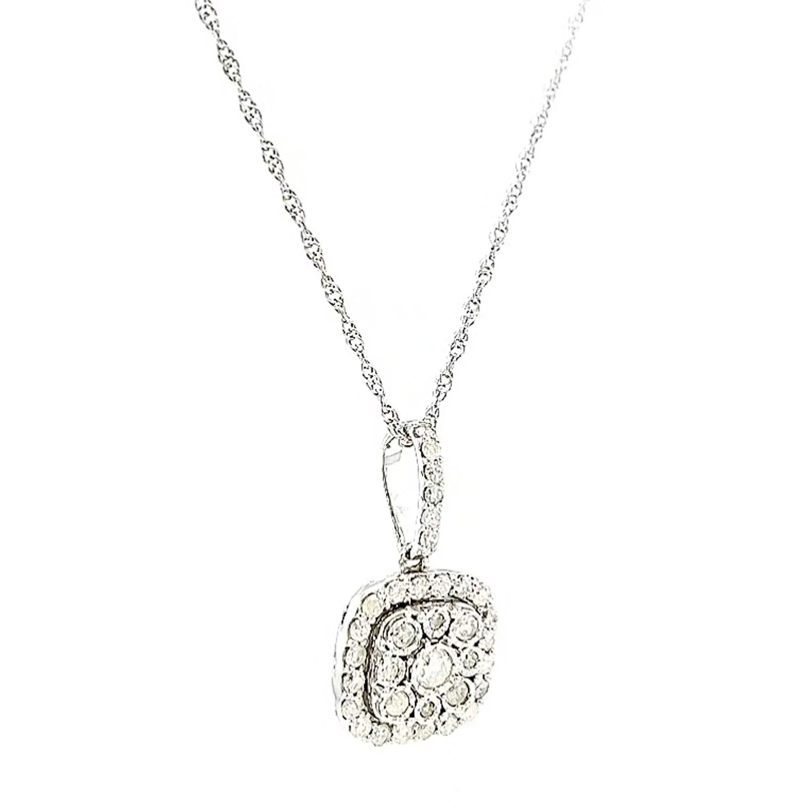 Sterling Silver Round Brilliant Cut 1/2 CARAT tw of Diamonds Pendant - Image 69