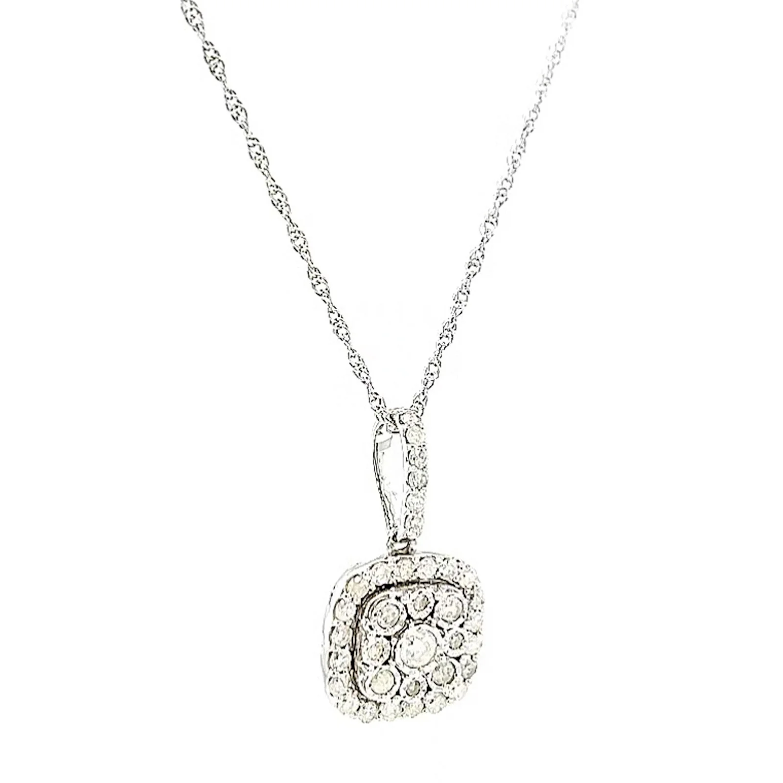Sterling Silver Round Brilliant Cut 1/2 CARAT tw of Diamonds Pendant - Image 70