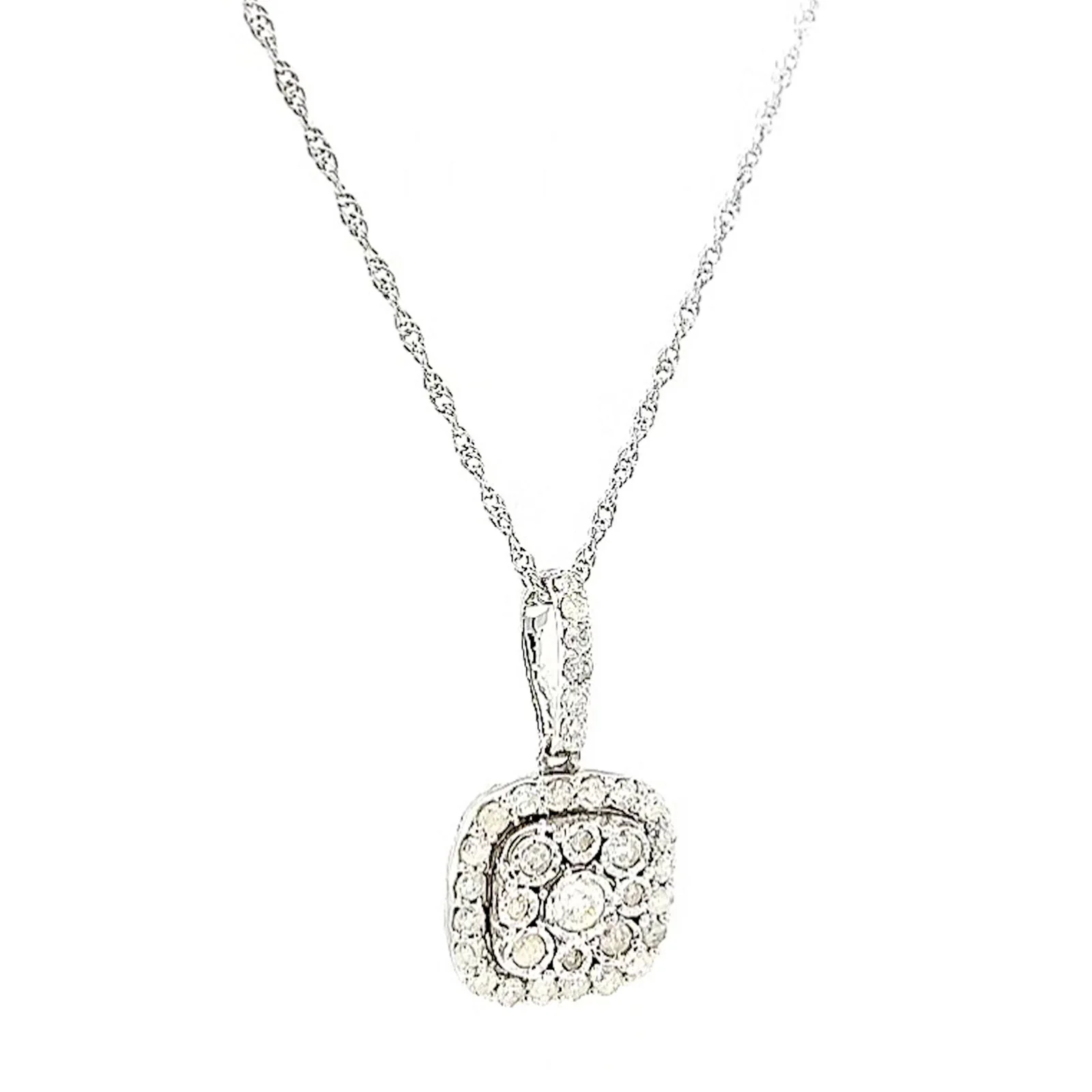 Sterling Silver Round Brilliant Cut 1/2 CARAT tw of Diamonds Pendant - Image 71