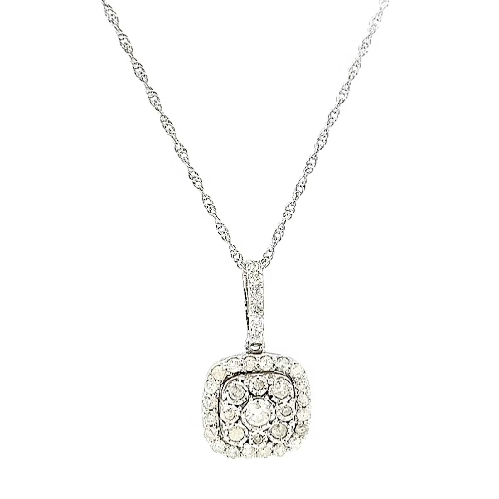 Sterling Silver Round Brilliant Cut 1/2 CARAT tw of Diamonds Pendant - Image 74