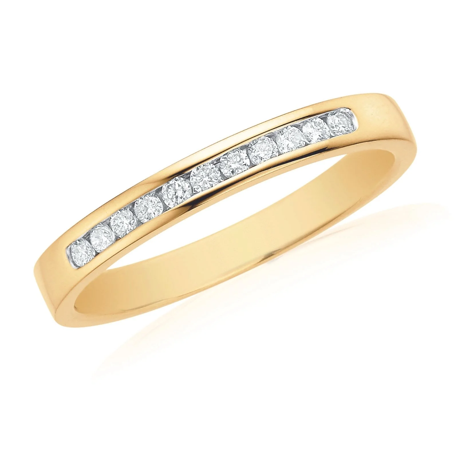 9ct Yellow Gold Round Cut 0.15 Carat tw Diamond Ring