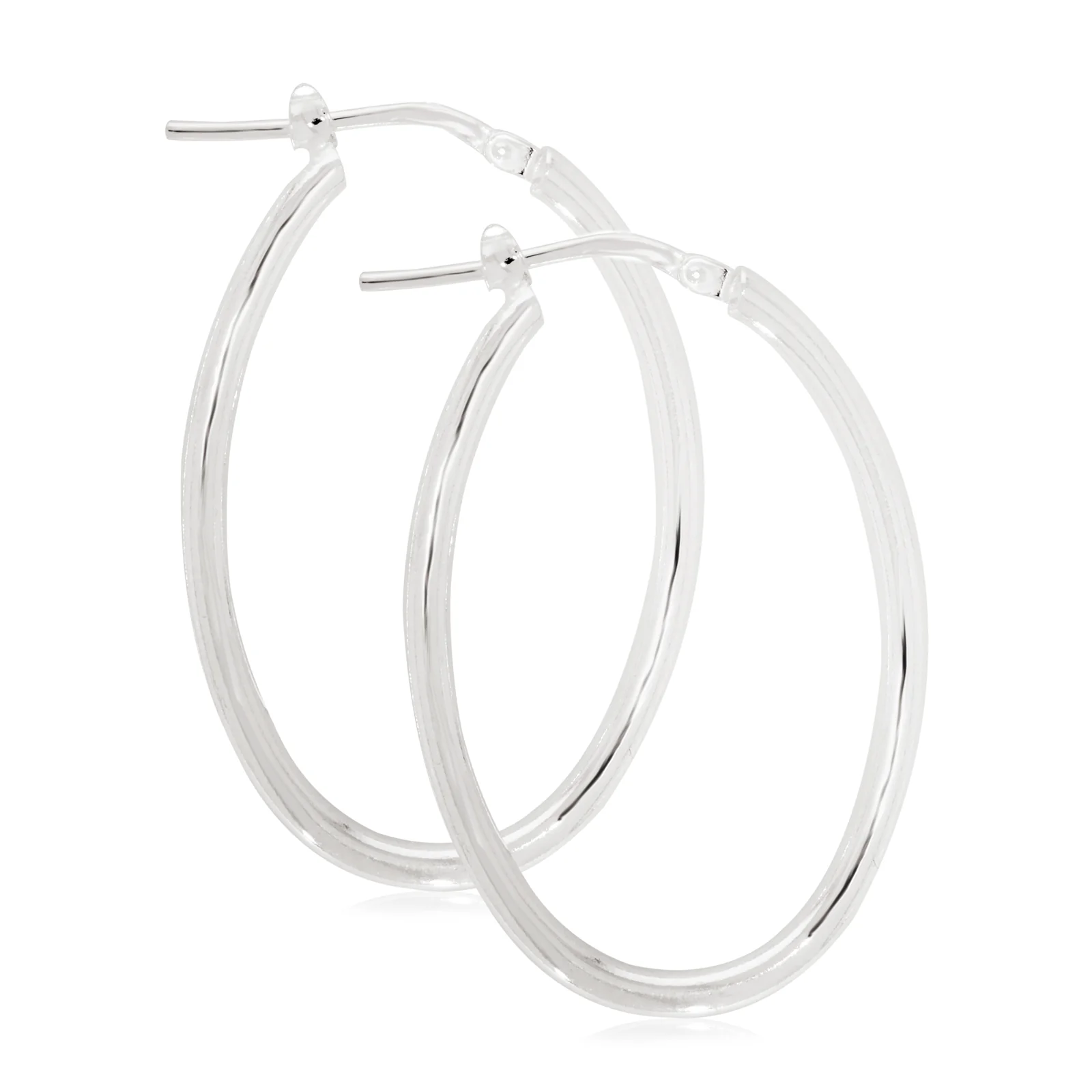 Sterling SilverOval 20x30 mm Hoop Earrings