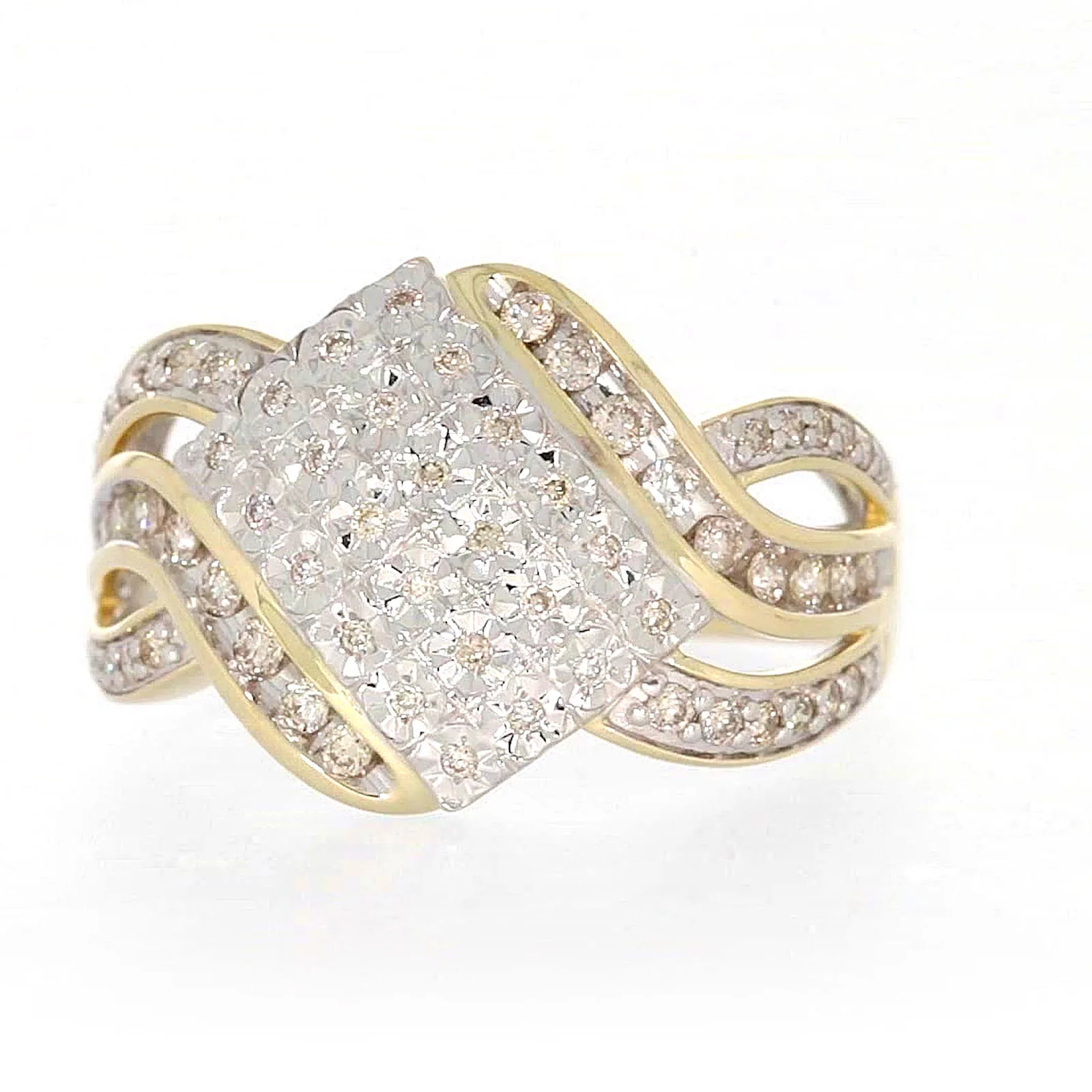 9ct Yellow Gold Round Brilliant Cut 0.34 CARAT tw of Diamonds Ring - Image 2