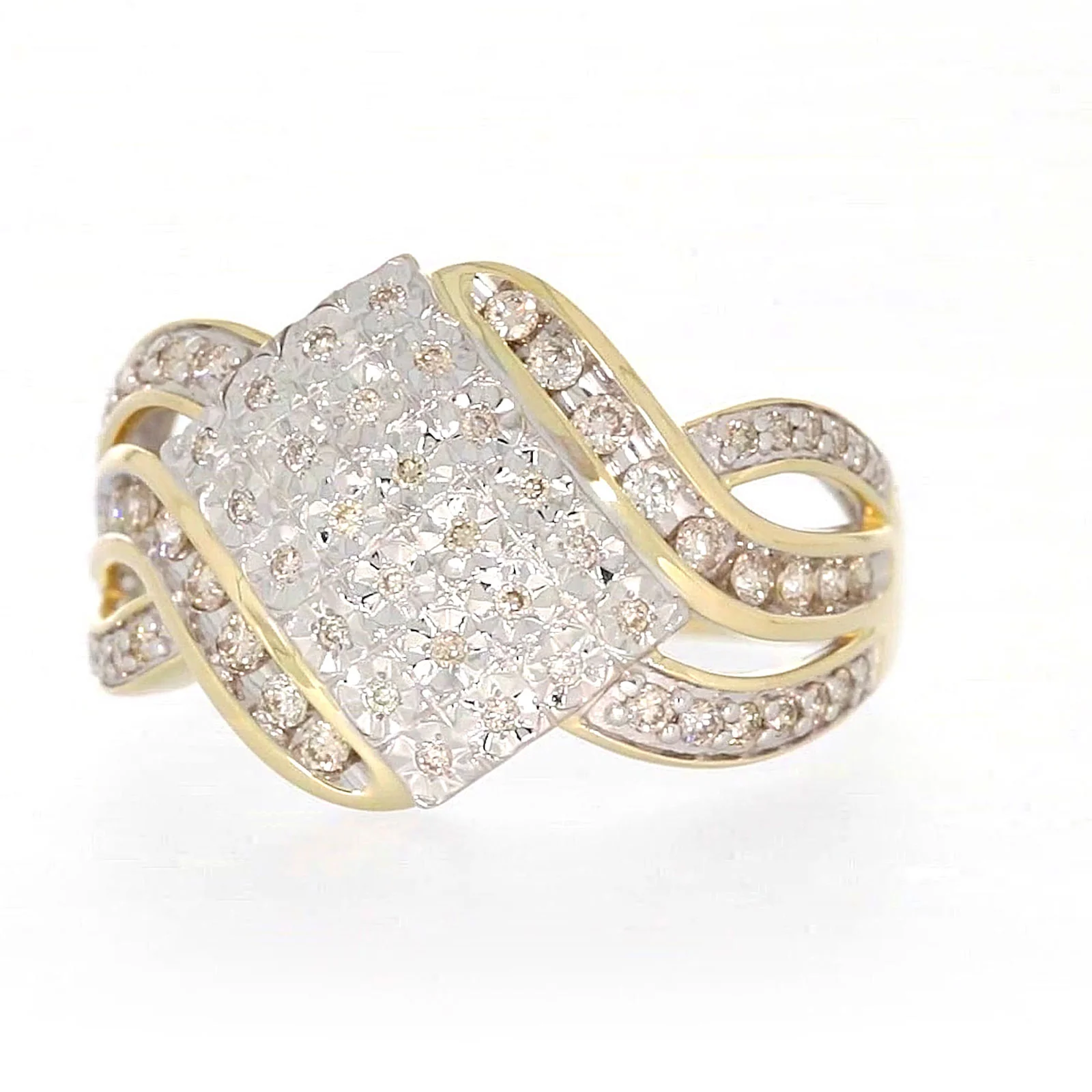 9ct Yellow Gold Round Brilliant Cut 0.34 CARAT tw of Diamonds Ring - Image 3