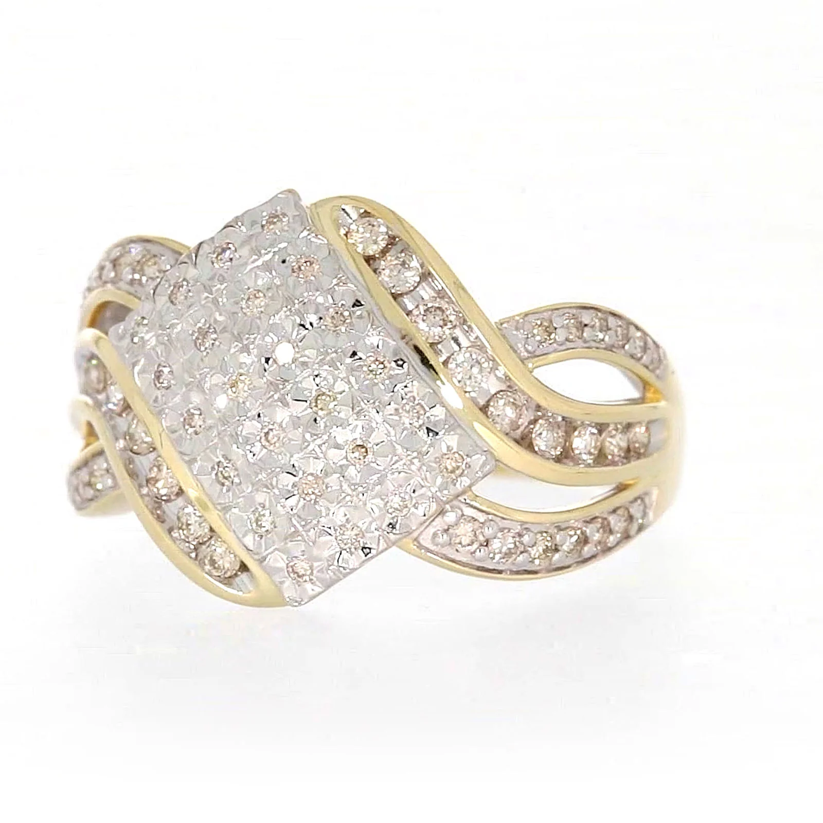 9ct Yellow Gold Round Brilliant Cut 0.34 CARAT tw of Diamonds Ring - Image 4