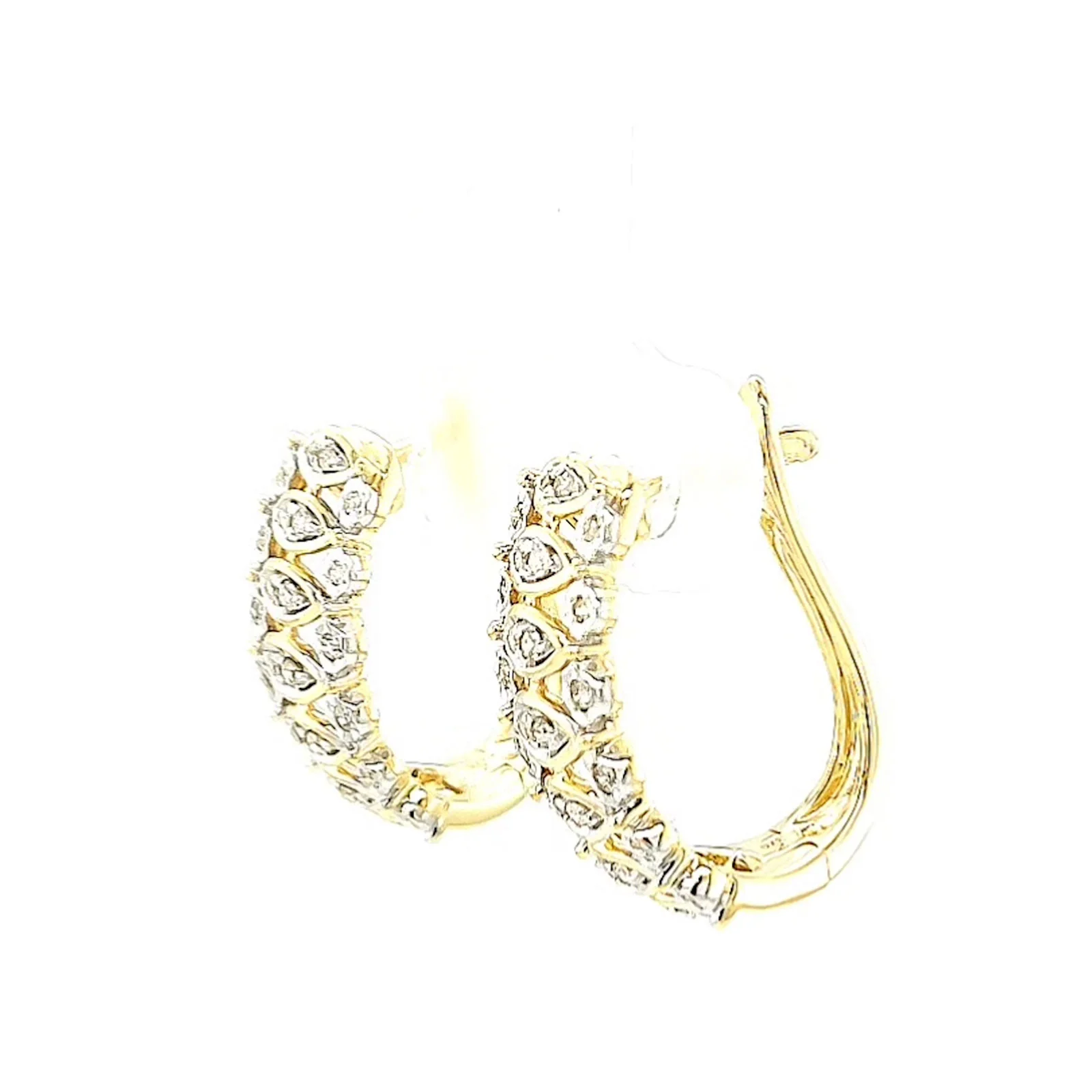 9ct Yellow Gold Round Brilliant Cut 1/4 CARAT tw of Diamonds Huggies Earrings - Image 14