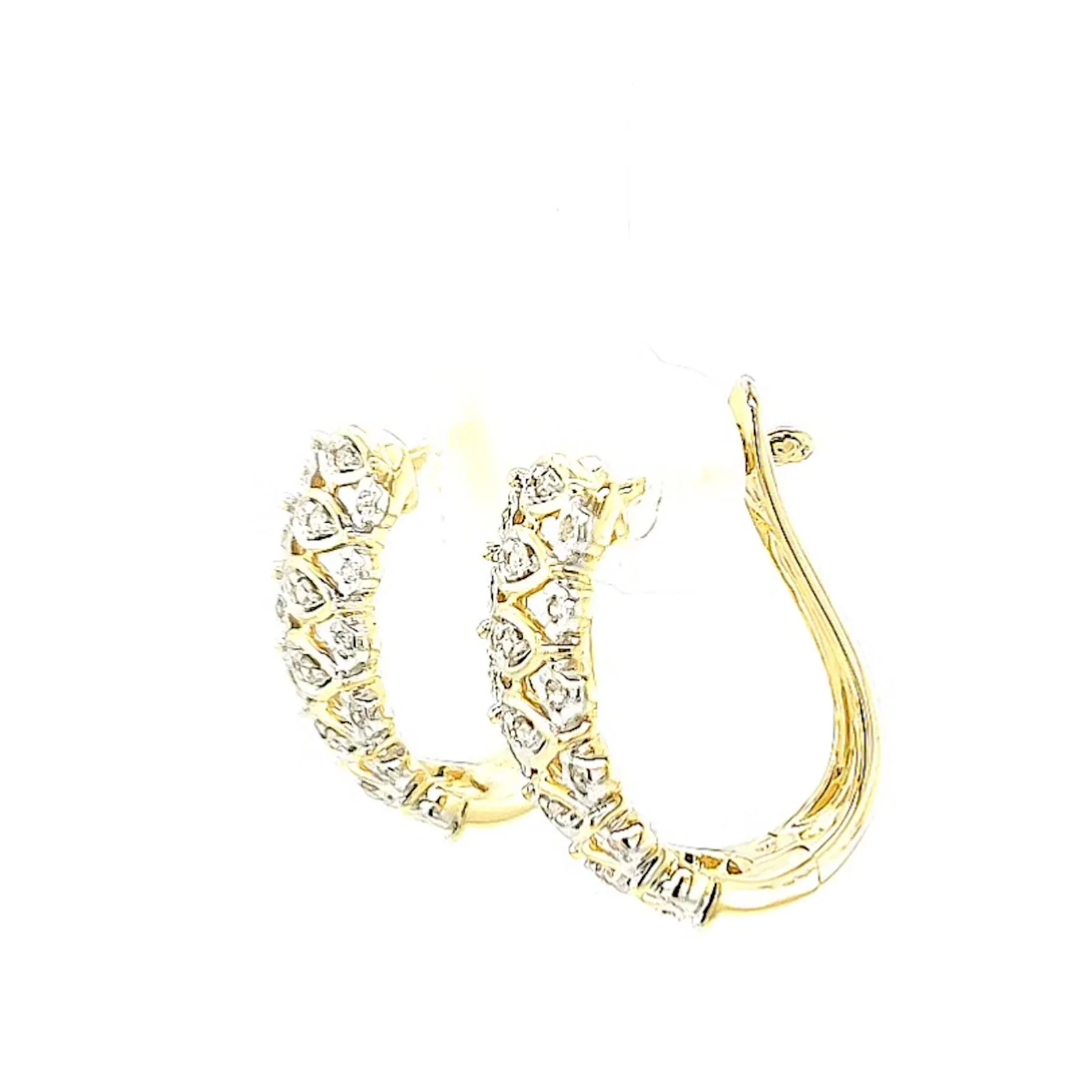 9ct Yellow Gold Round Brilliant Cut 1/4 CARAT tw of Diamonds Huggies Earrings - Image 15