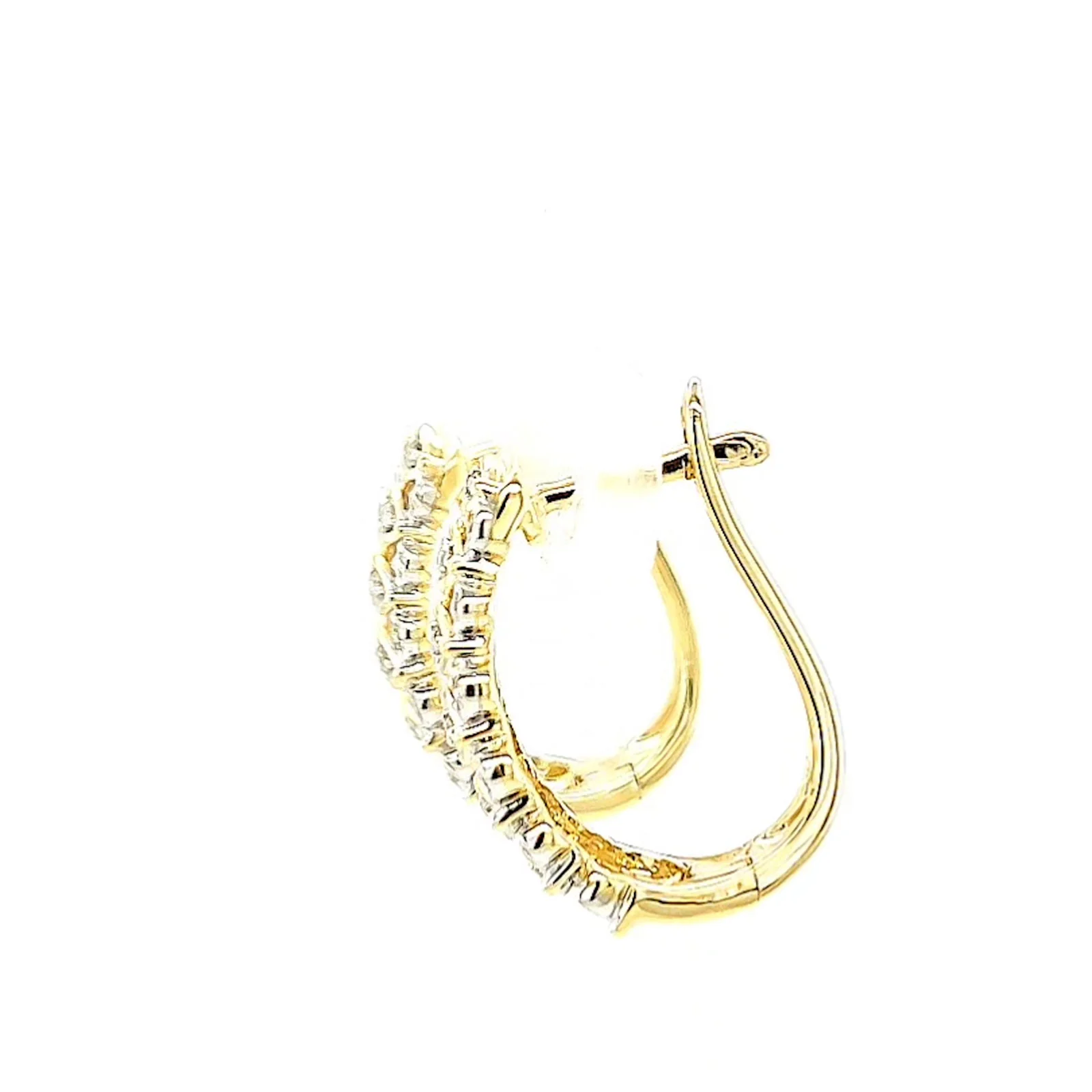 9ct Yellow Gold Round Brilliant Cut 1/4 CARAT tw of Diamonds Huggies Earrings - Image 19