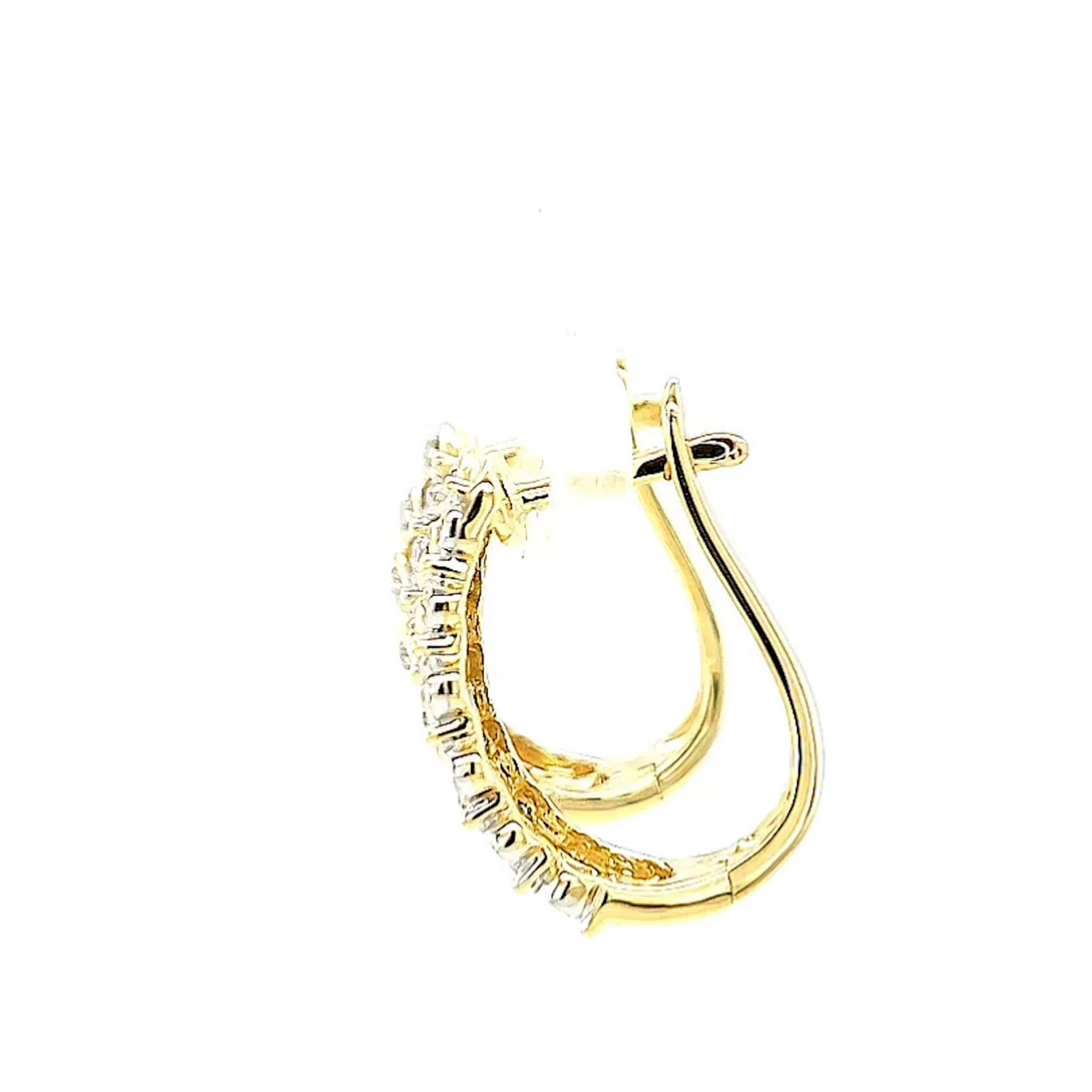 9ct Yellow Gold Round Brilliant Cut 1/4 CARAT tw of Diamonds Huggies Earrings - Image 20