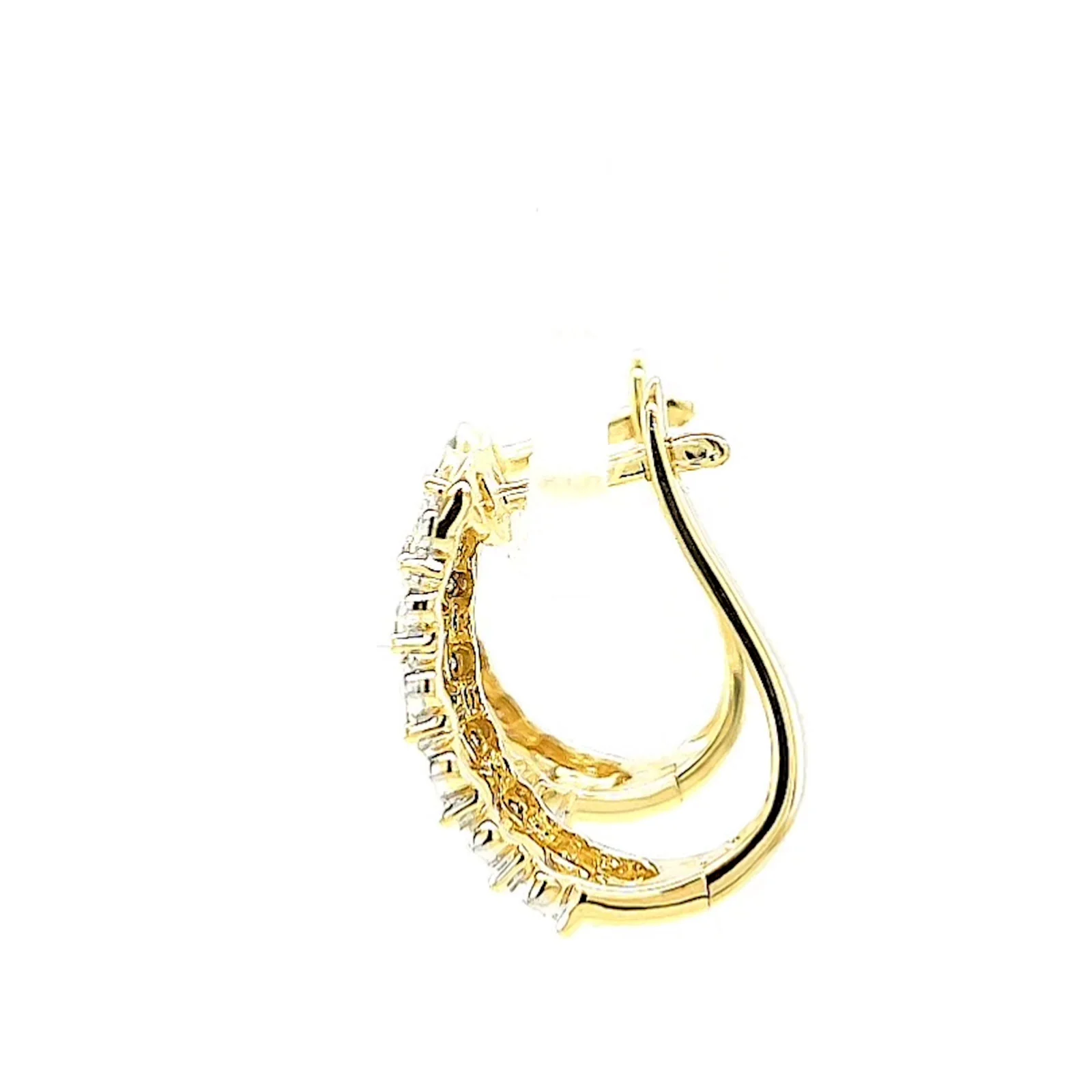 9ct Yellow Gold Round Brilliant Cut 1/4 CARAT tw of Diamonds Huggies Earrings - Image 21