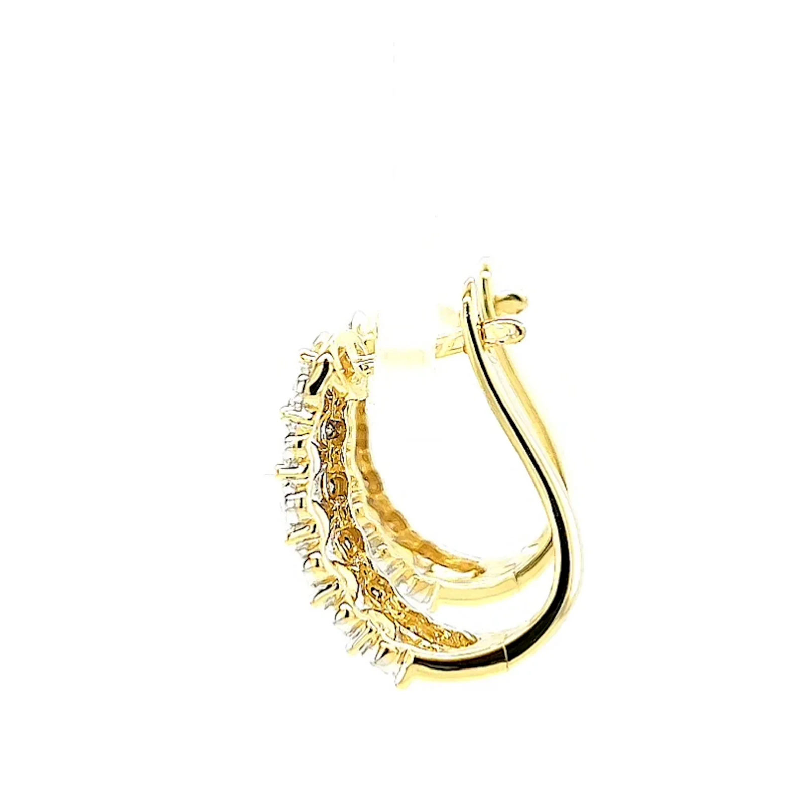9ct Yellow Gold Round Brilliant Cut 1/4 CARAT tw of Diamonds Huggies Earrings - Image 22