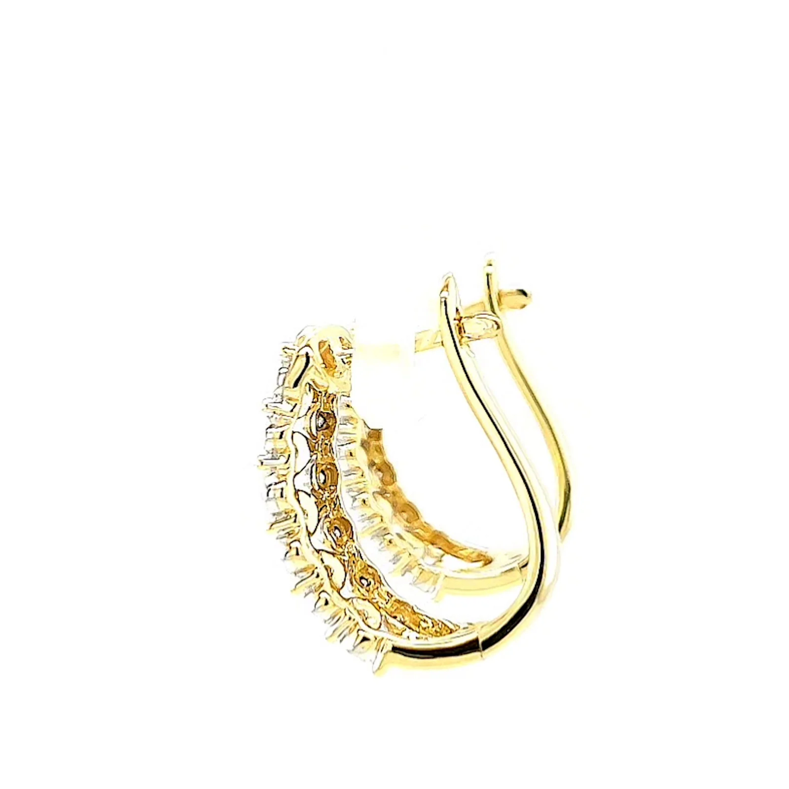 9ct Yellow Gold Round Brilliant Cut 1/4 CARAT tw of Diamonds Huggies Earrings - Image 23