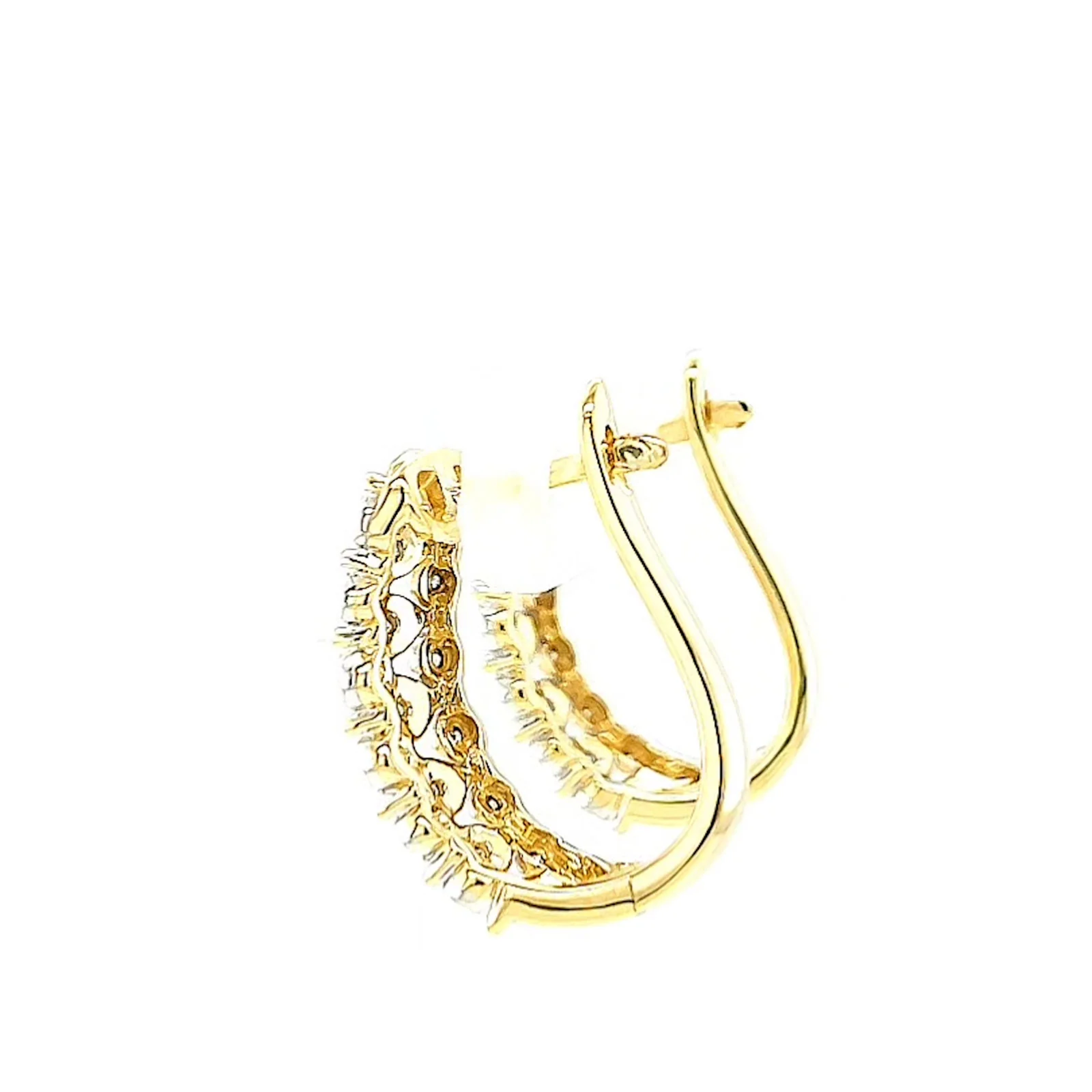 9ct Yellow Gold Round Brilliant Cut 1/4 CARAT tw of Diamonds Huggies Earrings - Image 24