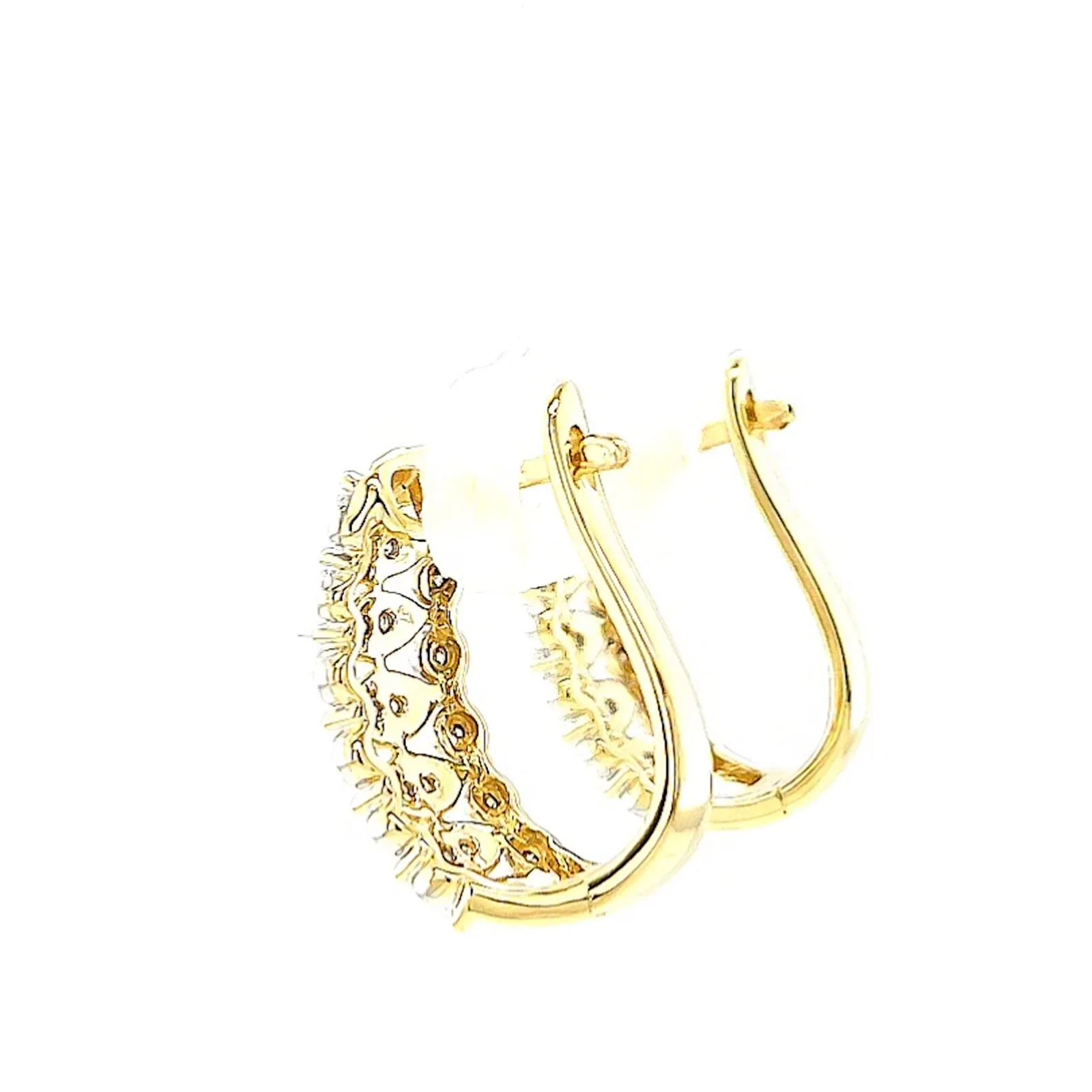 9ct Yellow Gold Round Brilliant Cut 1/4 CARAT tw of Diamonds Huggies Earrings - Image 26