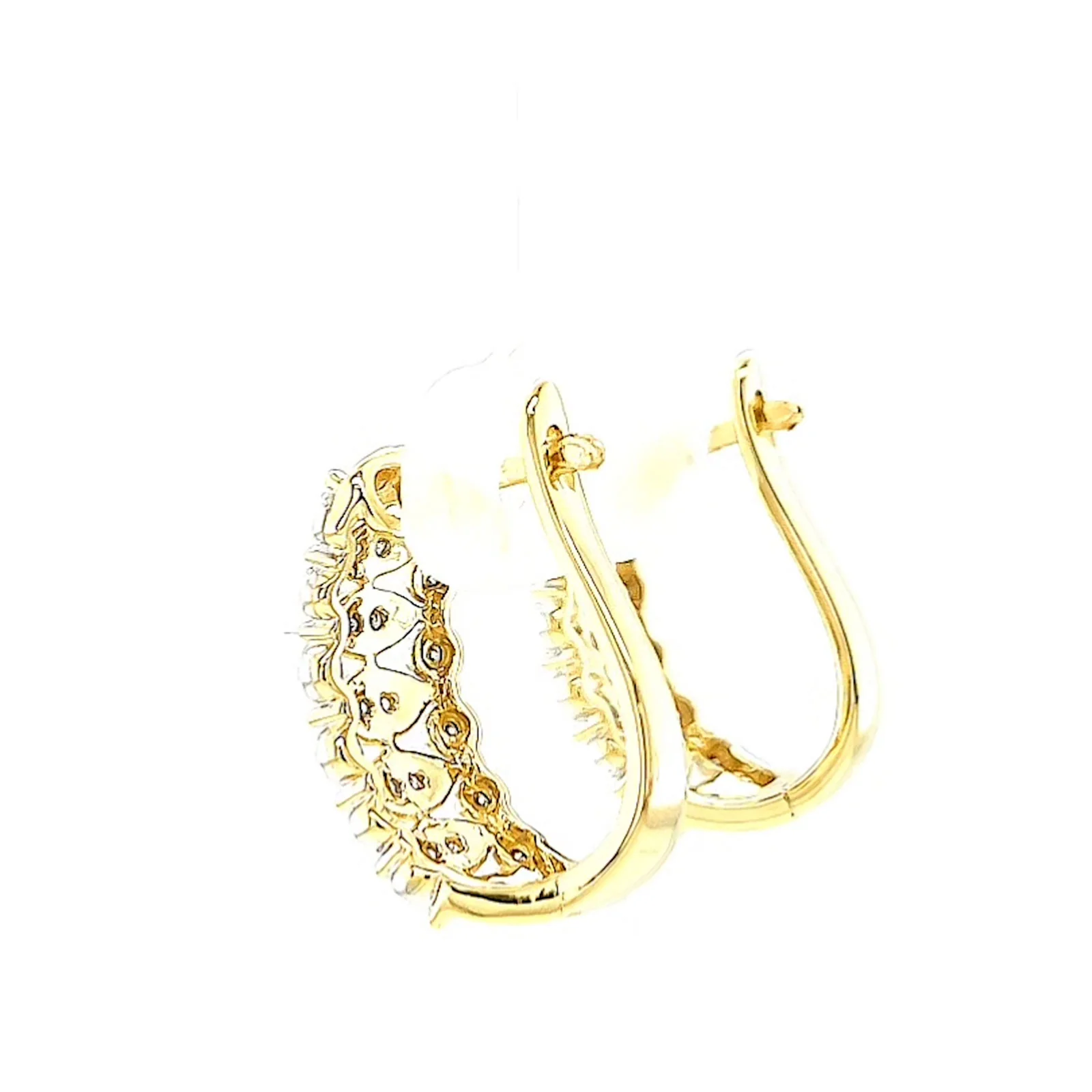 9ct Yellow Gold Round Brilliant Cut 1/4 CARAT tw of Diamonds Huggies Earrings - Image 27