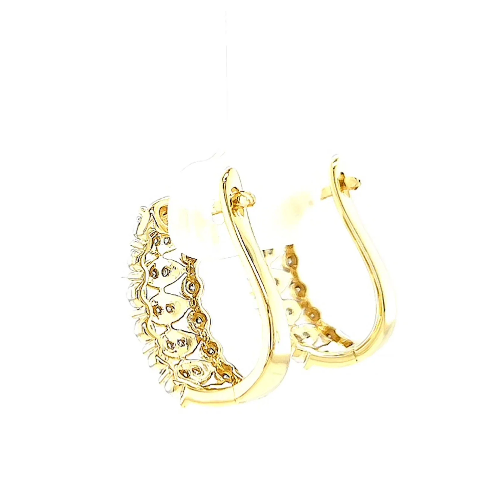 9ct Yellow Gold Round Brilliant Cut 1/4 CARAT tw of Diamonds Huggies Earrings - Image 28