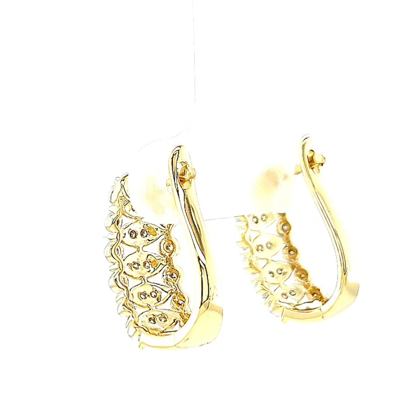 9ct Yellow Gold Round Brilliant Cut 1/4 CARAT tw of Diamonds Huggies Earrings - Image 31