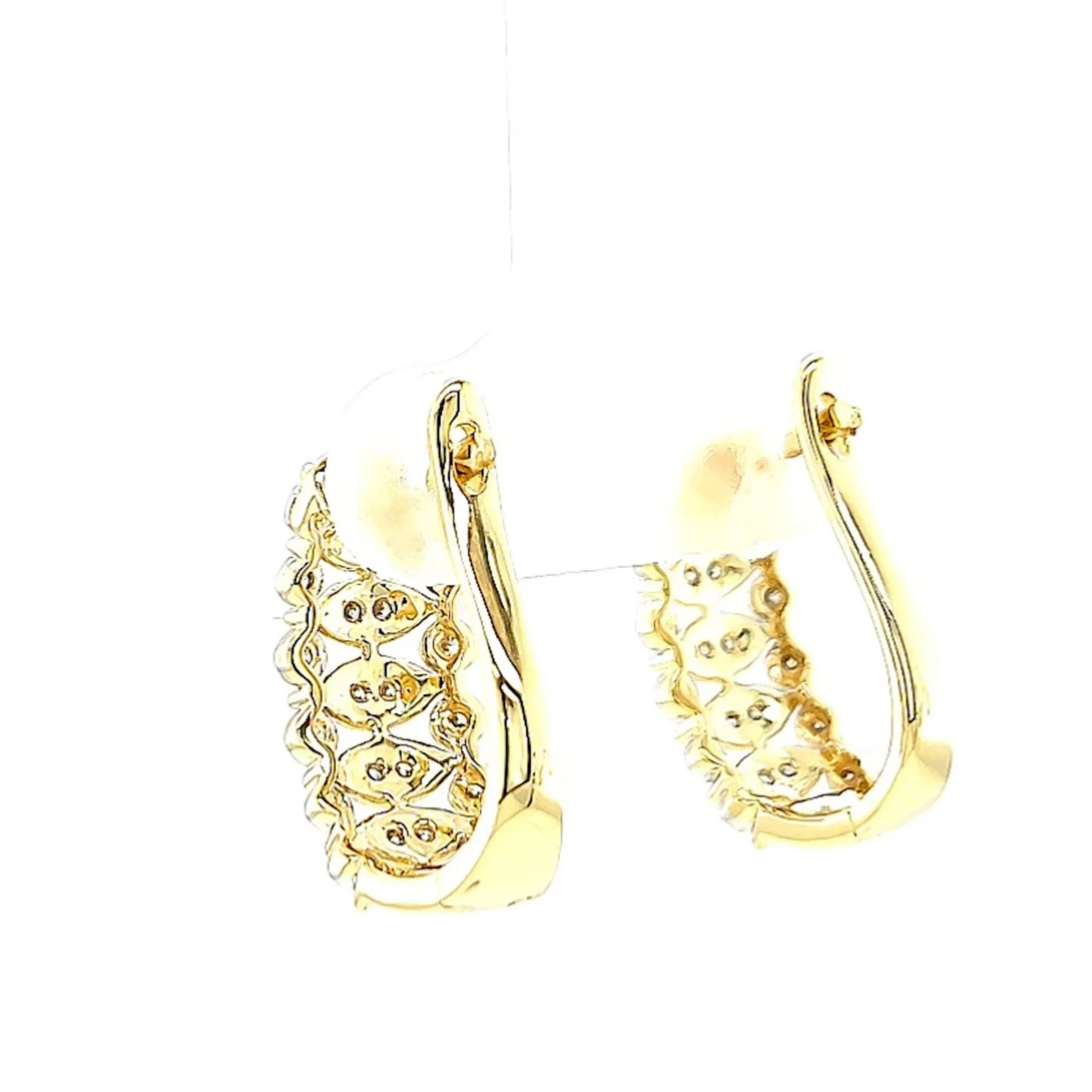 9ct Yellow Gold Round Brilliant Cut 1/4 CARAT tw of Diamonds Huggies Earrings - Image 32