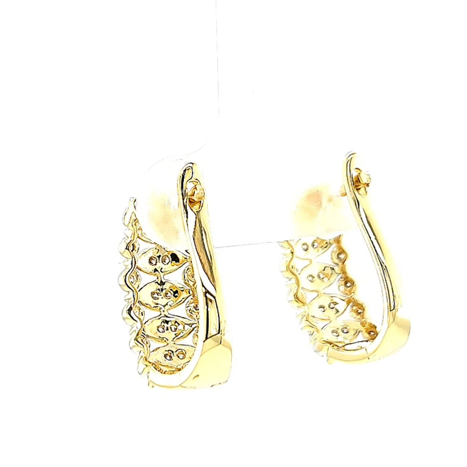 9ct Yellow Gold Round Brilliant Cut 1/4 CARAT tw of Diamonds Huggies Earrings - Image 33