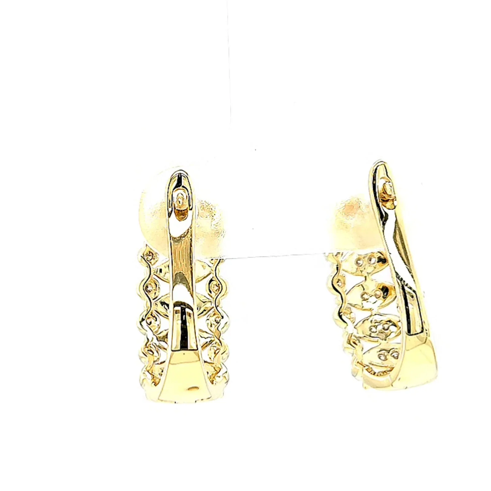 9ct Yellow Gold Round Brilliant Cut 1/4 CARAT tw of Diamonds Huggies Earrings - Image 37